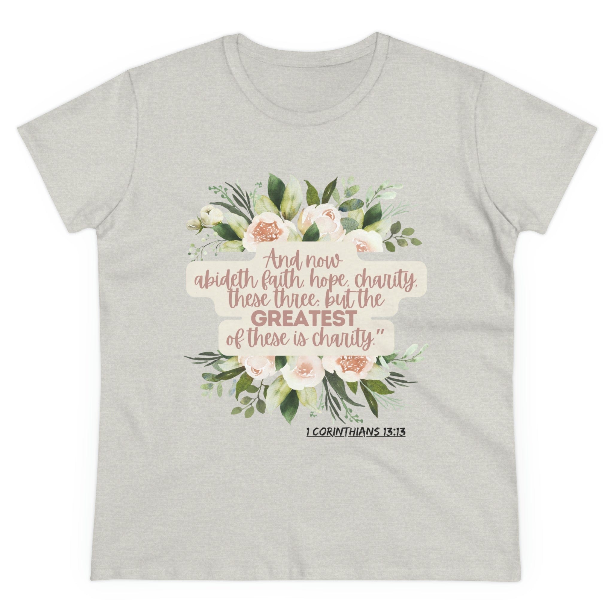 Printify T-Shirt Ash / S Greatest is Love - Women's Midweight Cotton Tee