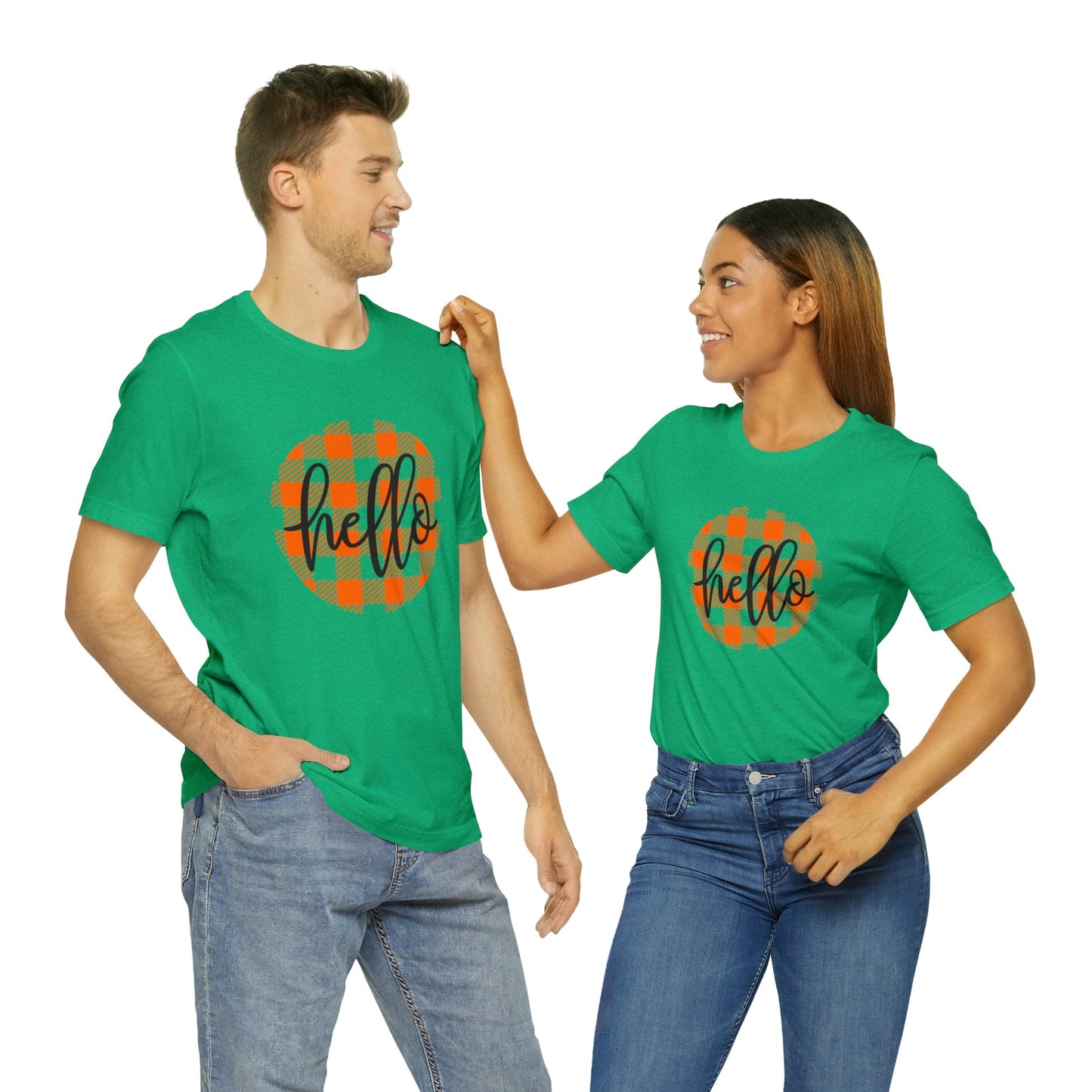 Printify T-Shirt Hello - Unisex Jersey Short Sleeve Tee