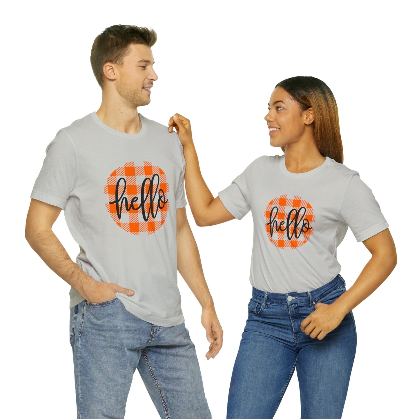 Printify T-Shirt Hello - Unisex Jersey Short Sleeve Tee