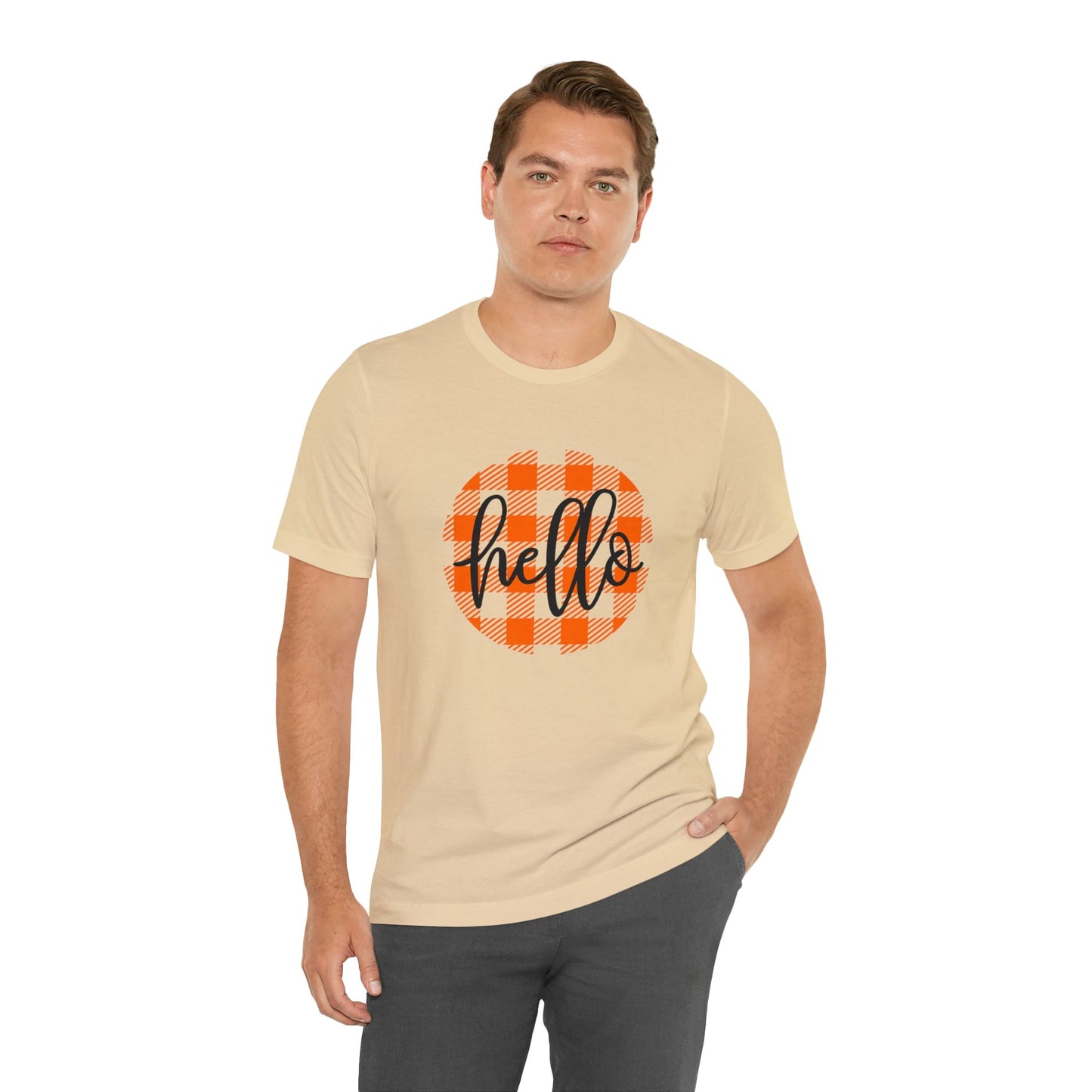 Printify T-Shirt Hello - Unisex Jersey Short Sleeve Tee