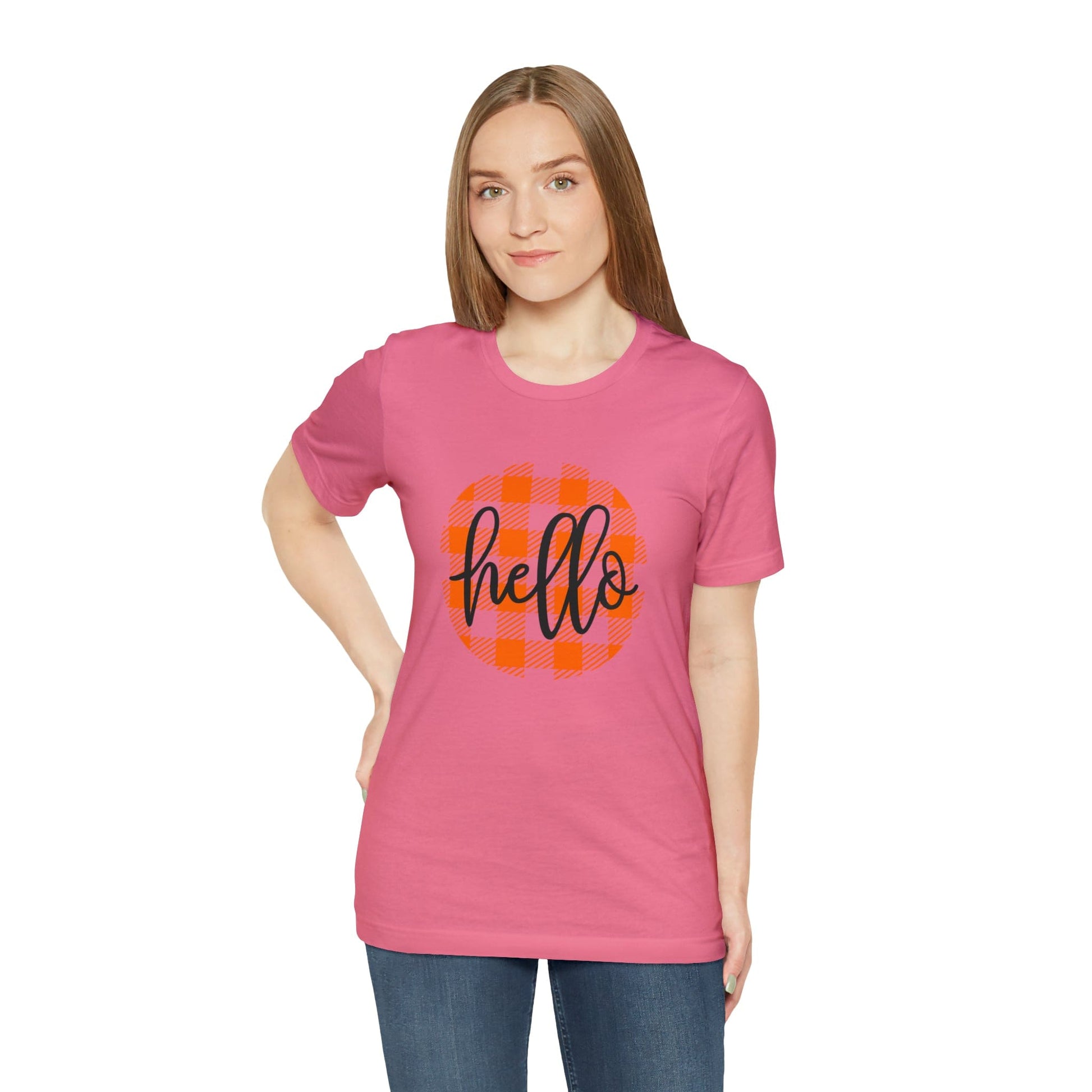 Printify T-Shirt Hello - Unisex Jersey Short Sleeve Tee