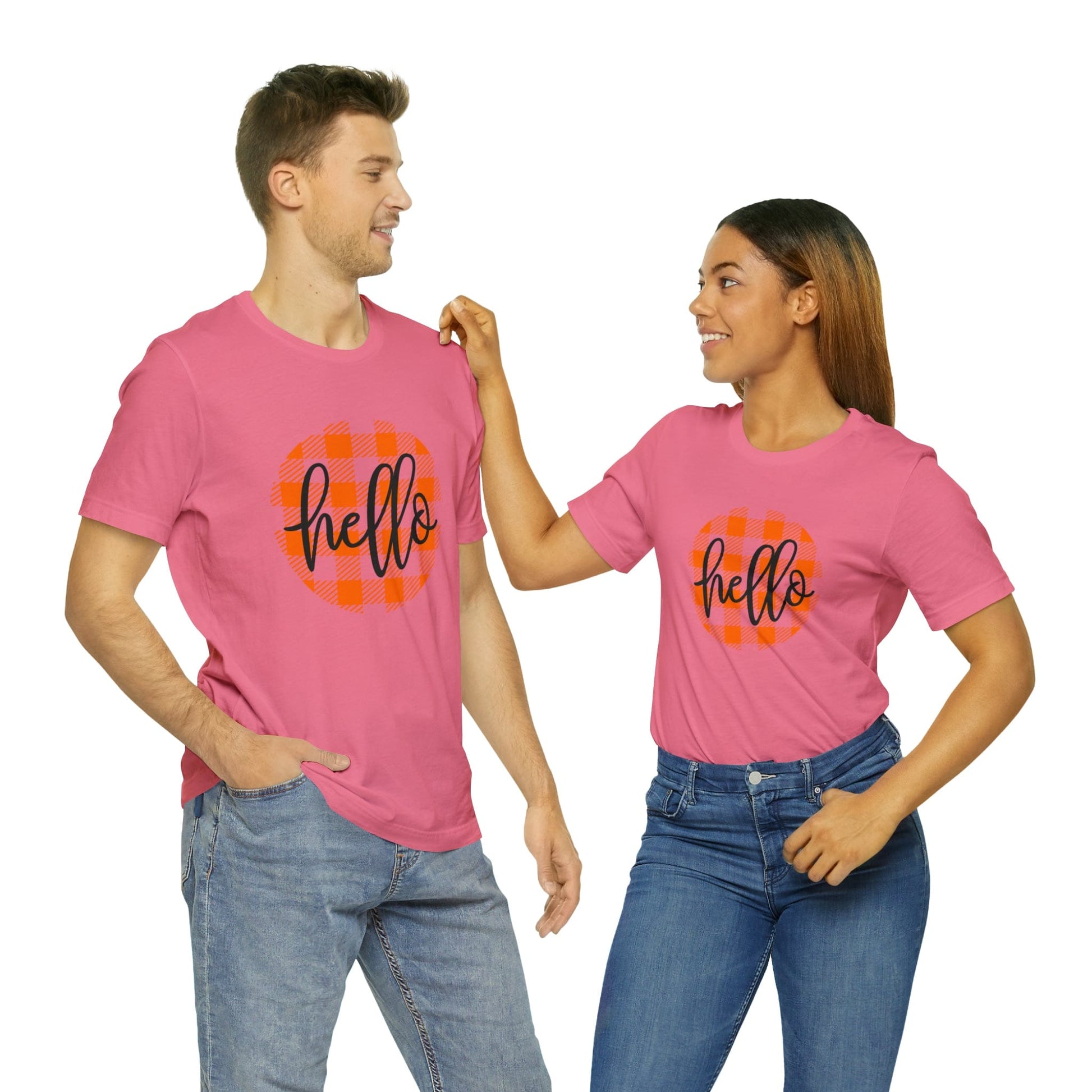 Printify T-Shirt Hello - Unisex Jersey Short Sleeve Tee