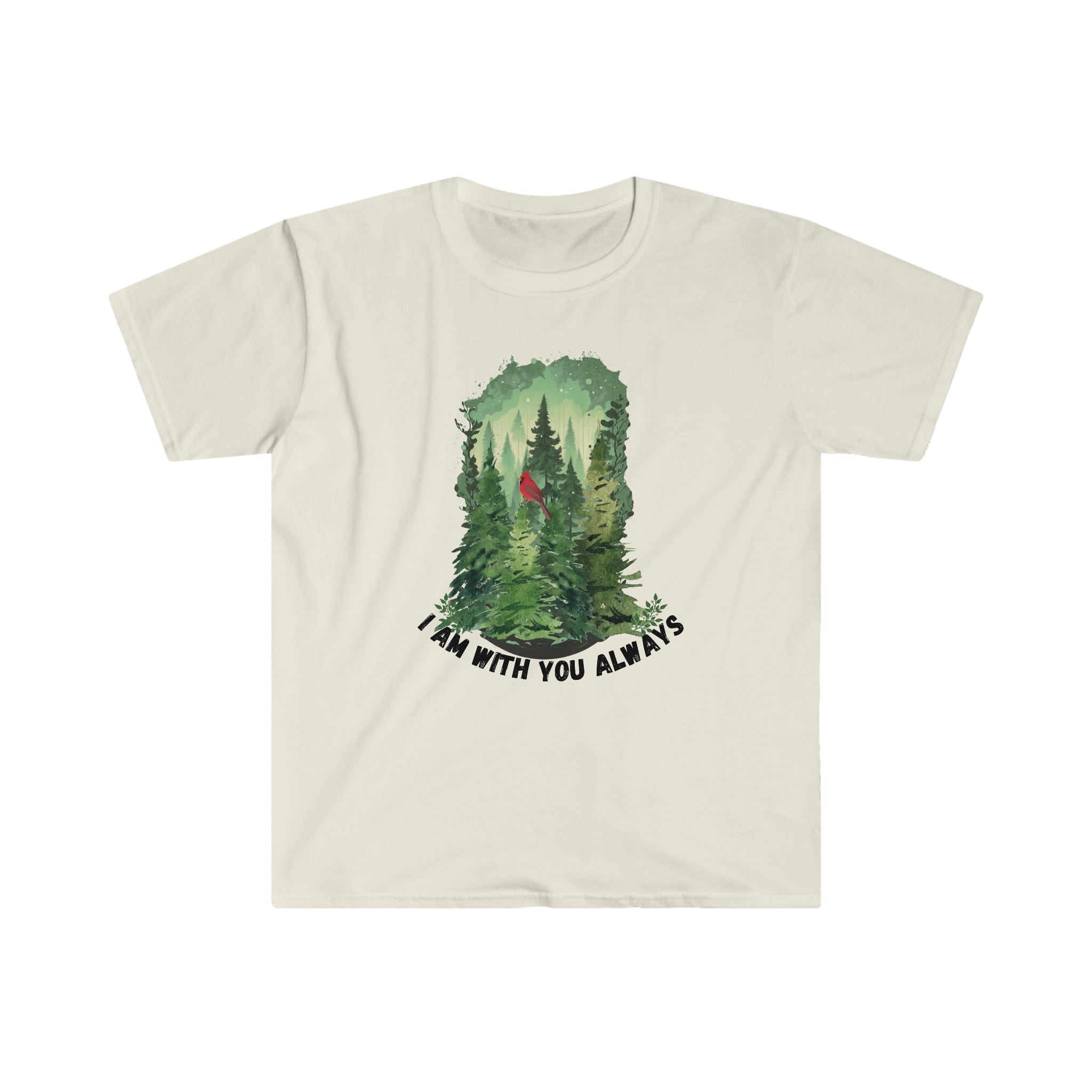 Printify T-Shirt Natural / S I am with you Always Trees - Unisex Softstyle T-Shirt