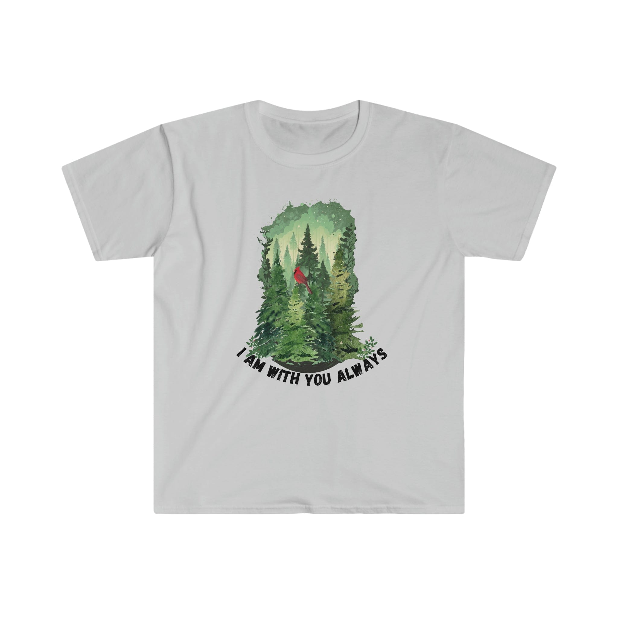 Printify T-Shirt Ice Grey / S I am with you Always Trees - Unisex Softstyle T-Shirt