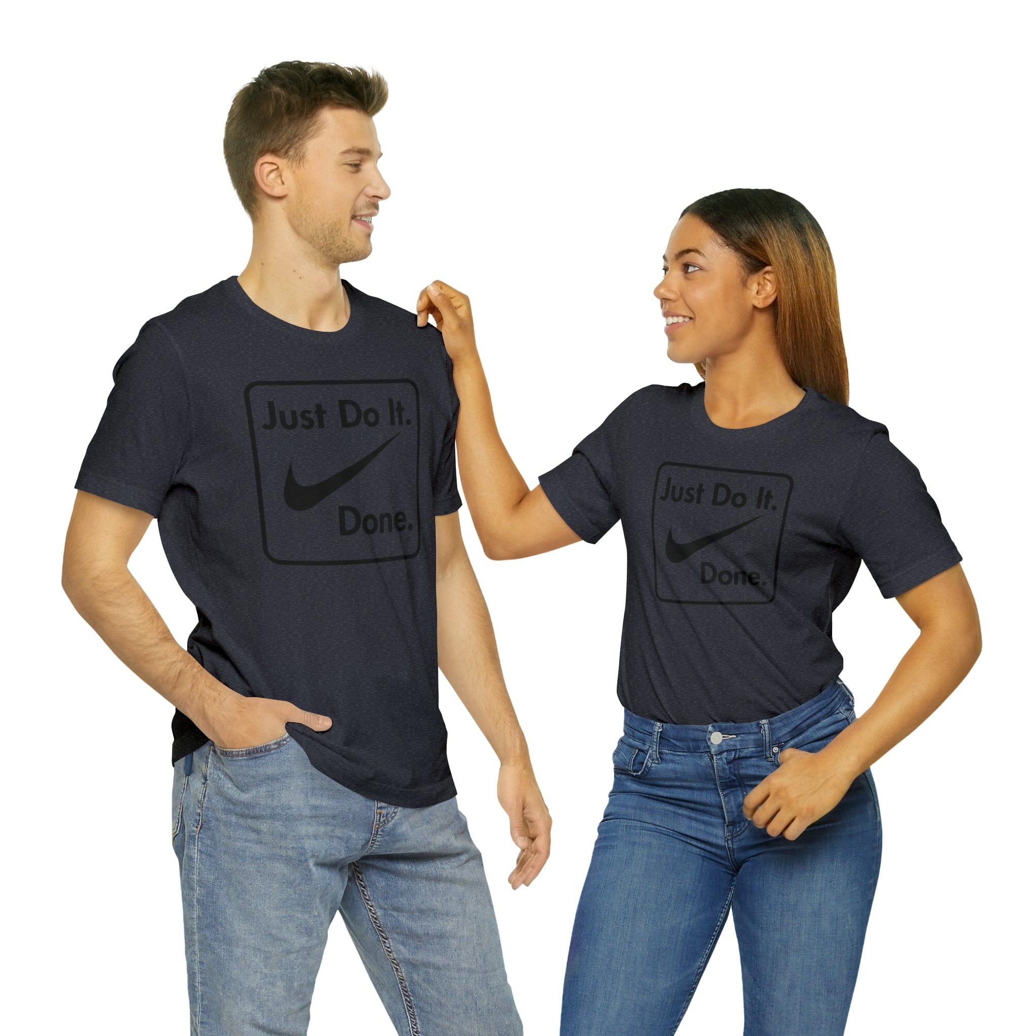 Printify T-Shirt Heather Navy / S Just Do It - Done - Jersey Short Sleeve Tee