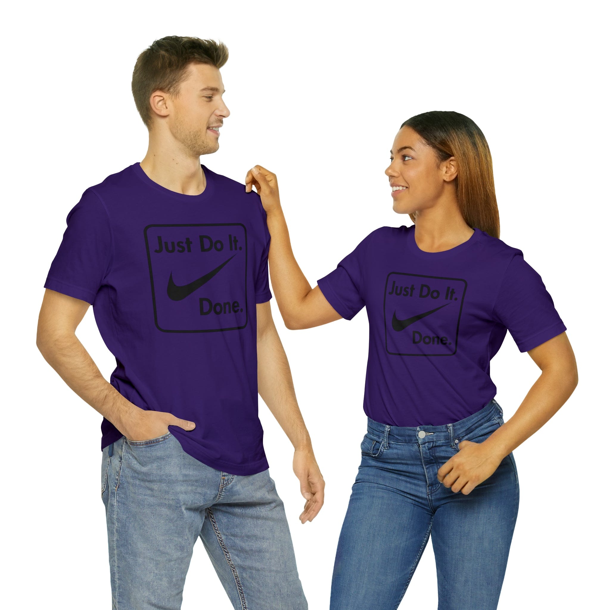 Printify T-Shirt Team Purple / S Just Do It - Done - Jersey Short Sleeve Tee
