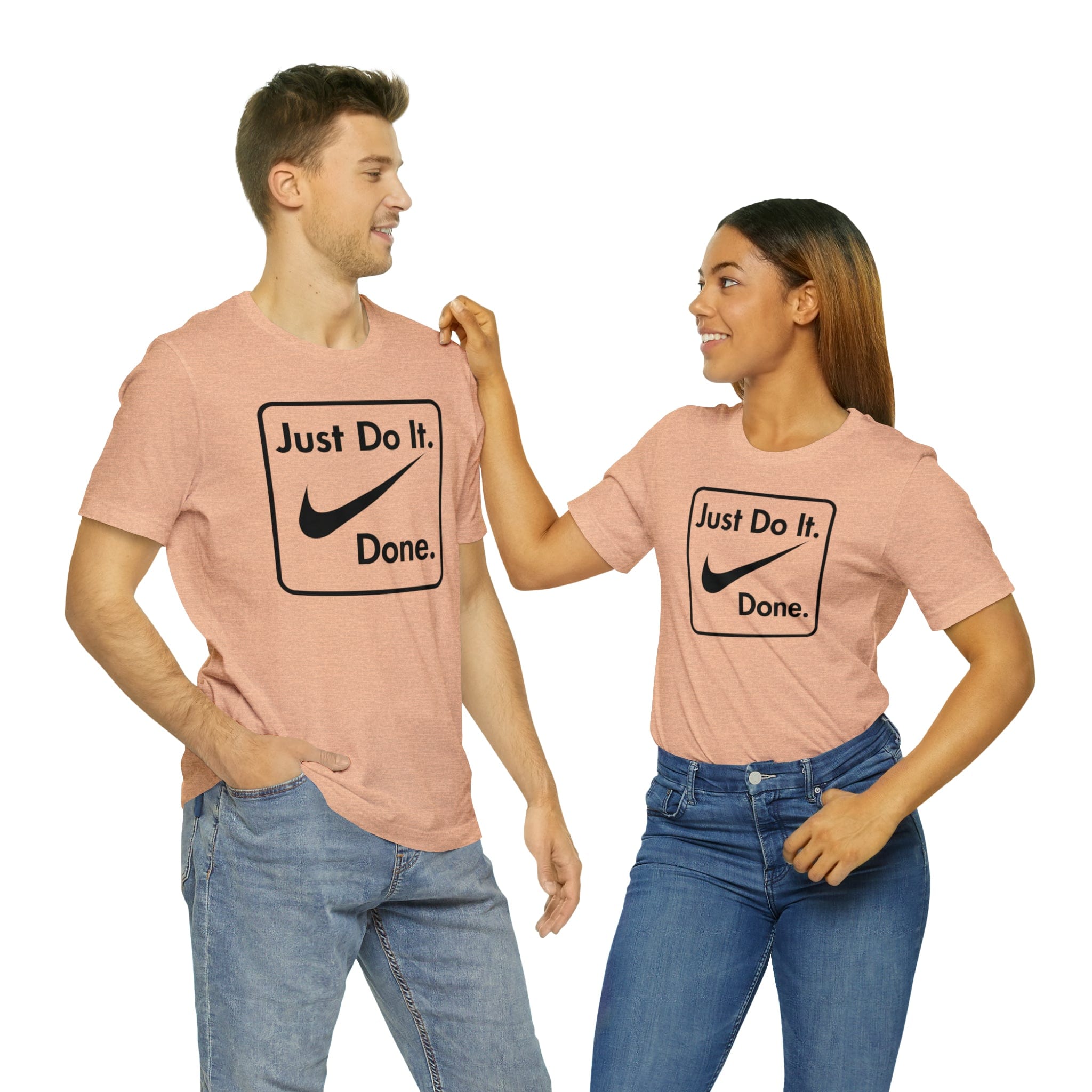 Printify T-Shirt Heather Peach / S Just Do It - Done - Jersey Short Sleeve Tee