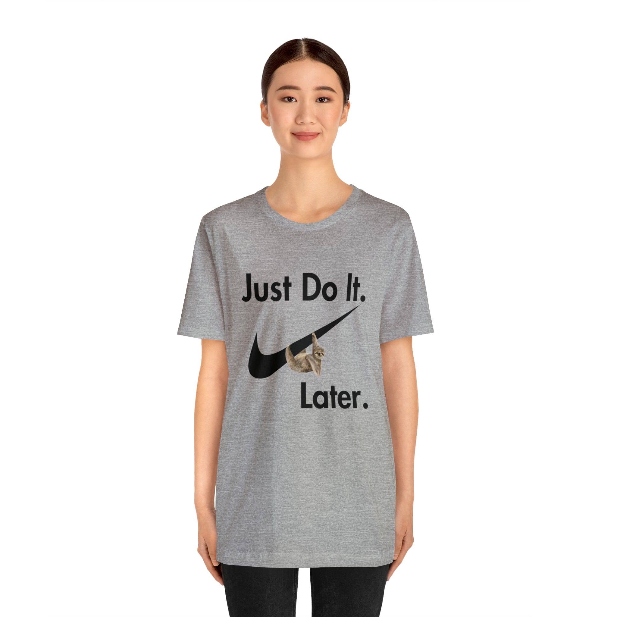 Printify T-Shirt Just Do It later Sloth  - Jersey Short Sleeve Tee