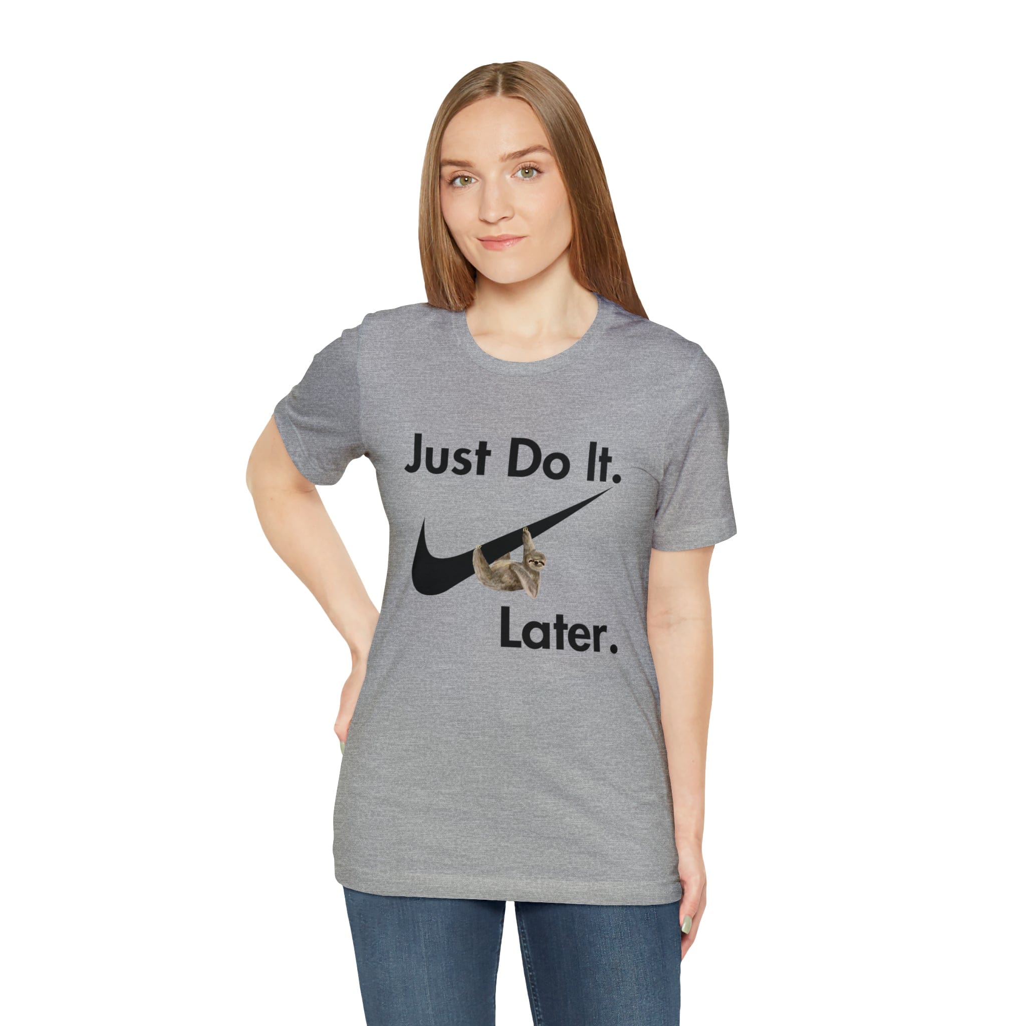 Printify T-Shirt Just Do It later Sloth  - Jersey Short Sleeve Tee