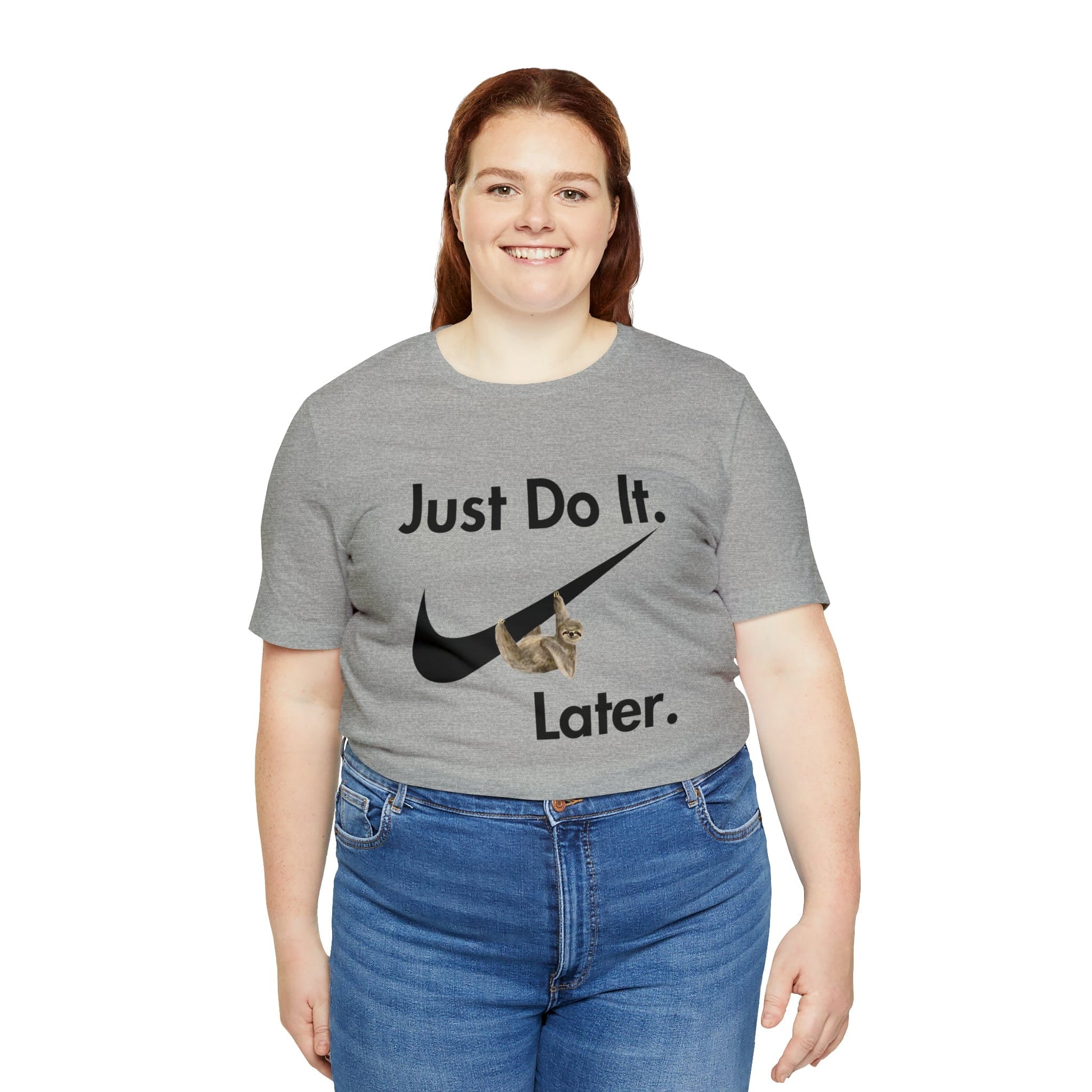 Printify T-Shirt Just Do It later Sloth  - Jersey Short Sleeve Tee