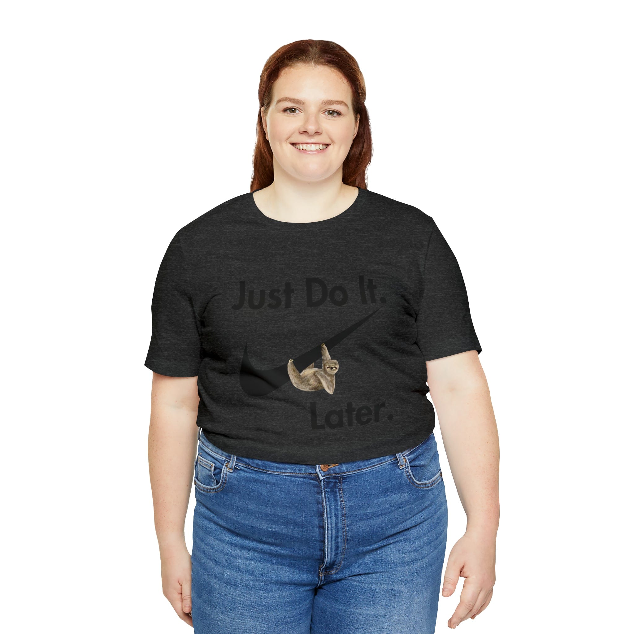 Printify T-Shirt Just Do It later Sloth  - Jersey Short Sleeve Tee