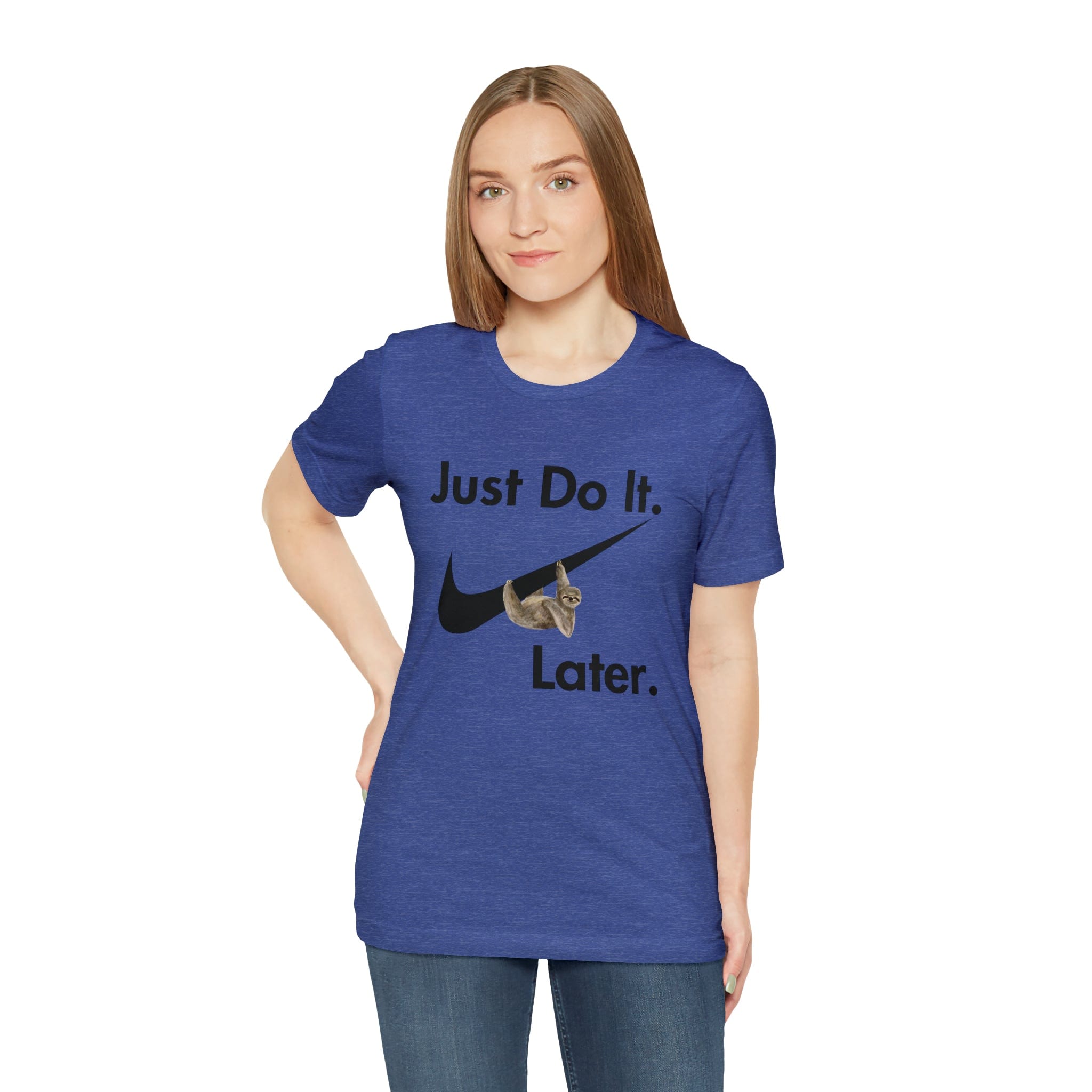 Printify T-Shirt Just Do It later Sloth  - Jersey Short Sleeve Tee