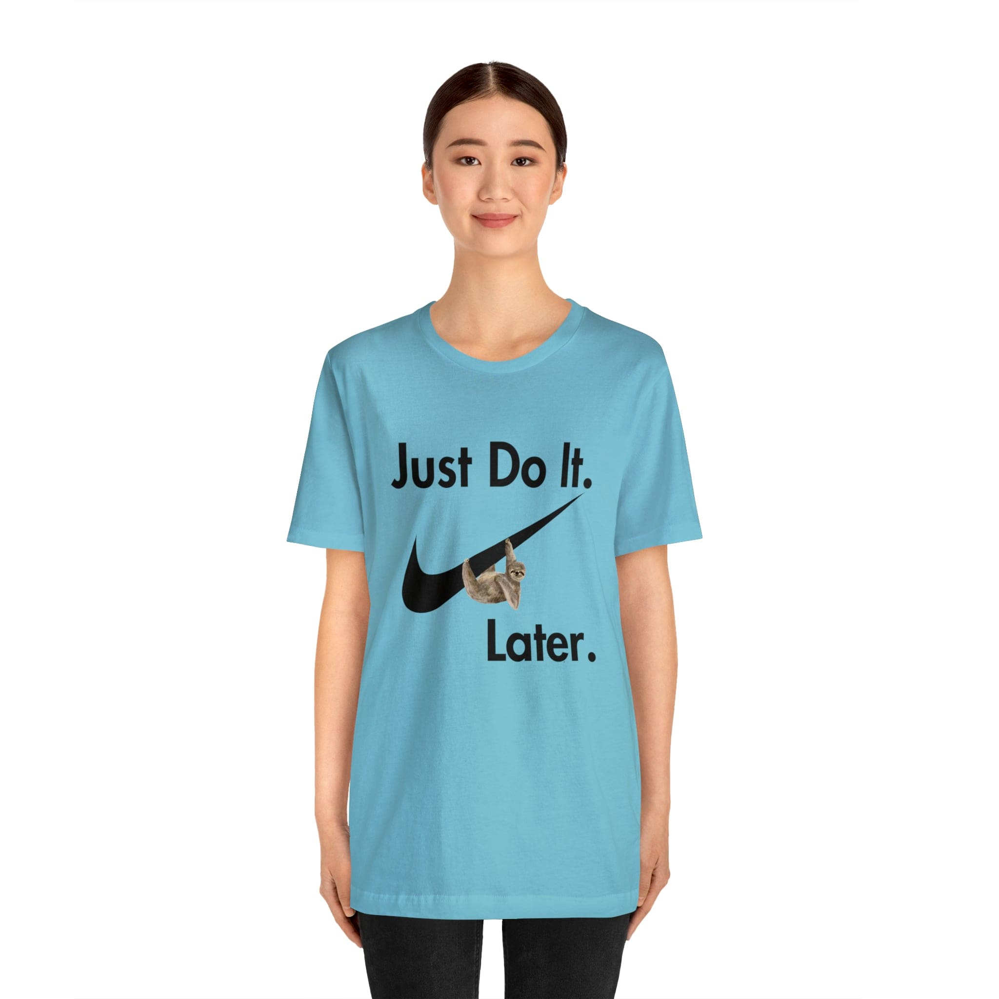 Printify T-Shirt Just Do It later Sloth  - Jersey Short Sleeve Tee