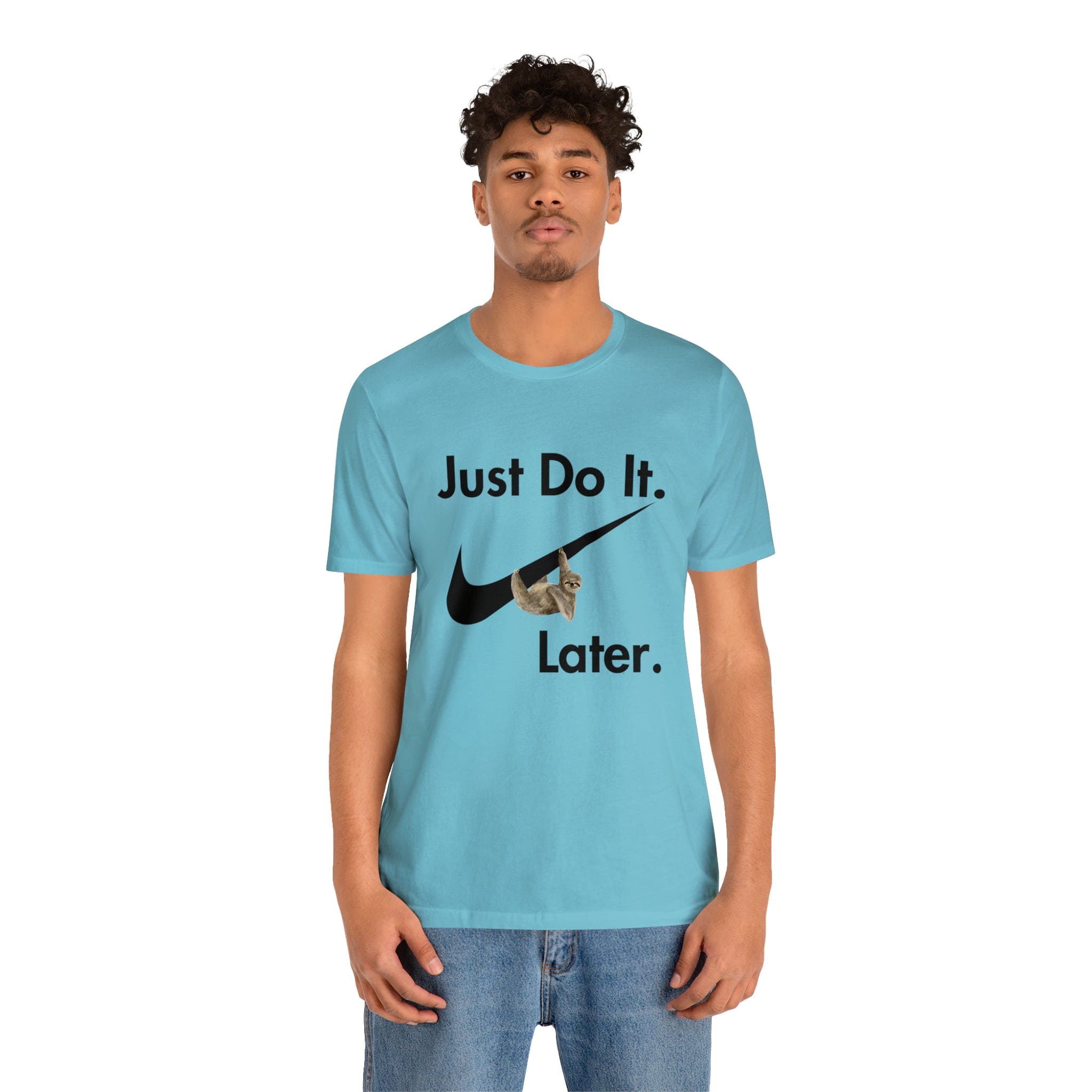 Printify T-Shirt Just Do It later Sloth  - Jersey Short Sleeve Tee