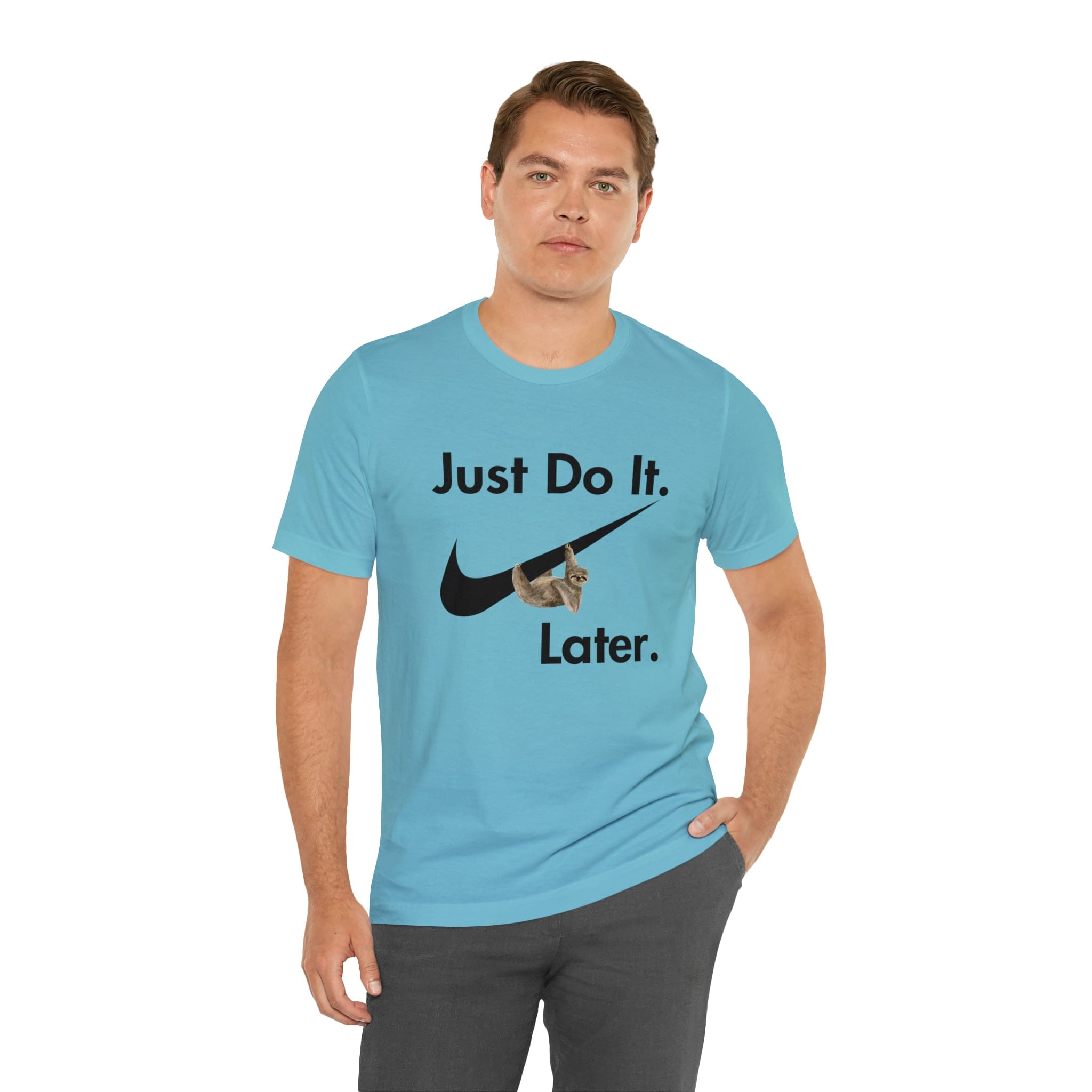 Printify T-Shirt Just Do It later Sloth  - Jersey Short Sleeve Tee