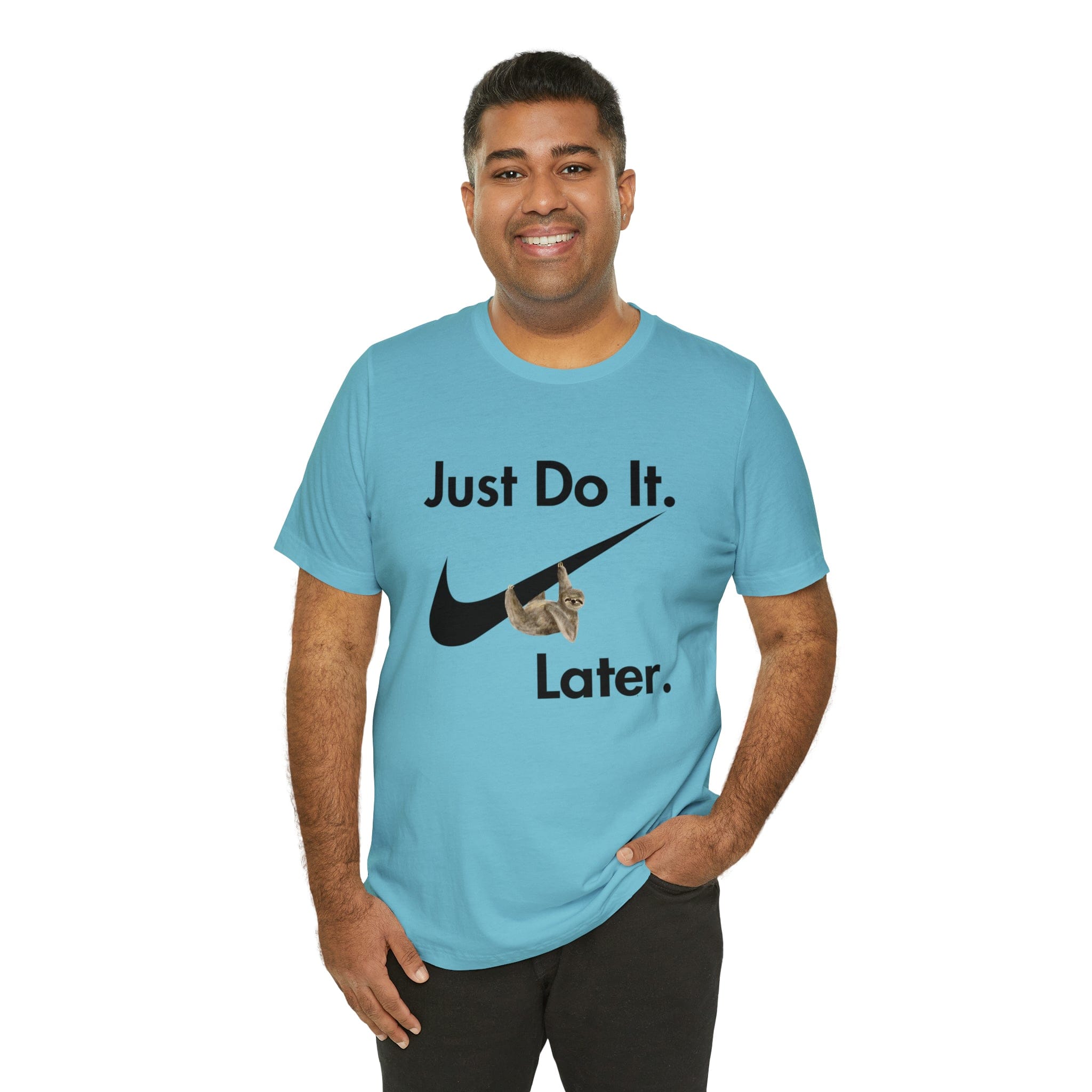 Printify T-Shirt Just Do It later Sloth  - Jersey Short Sleeve Tee