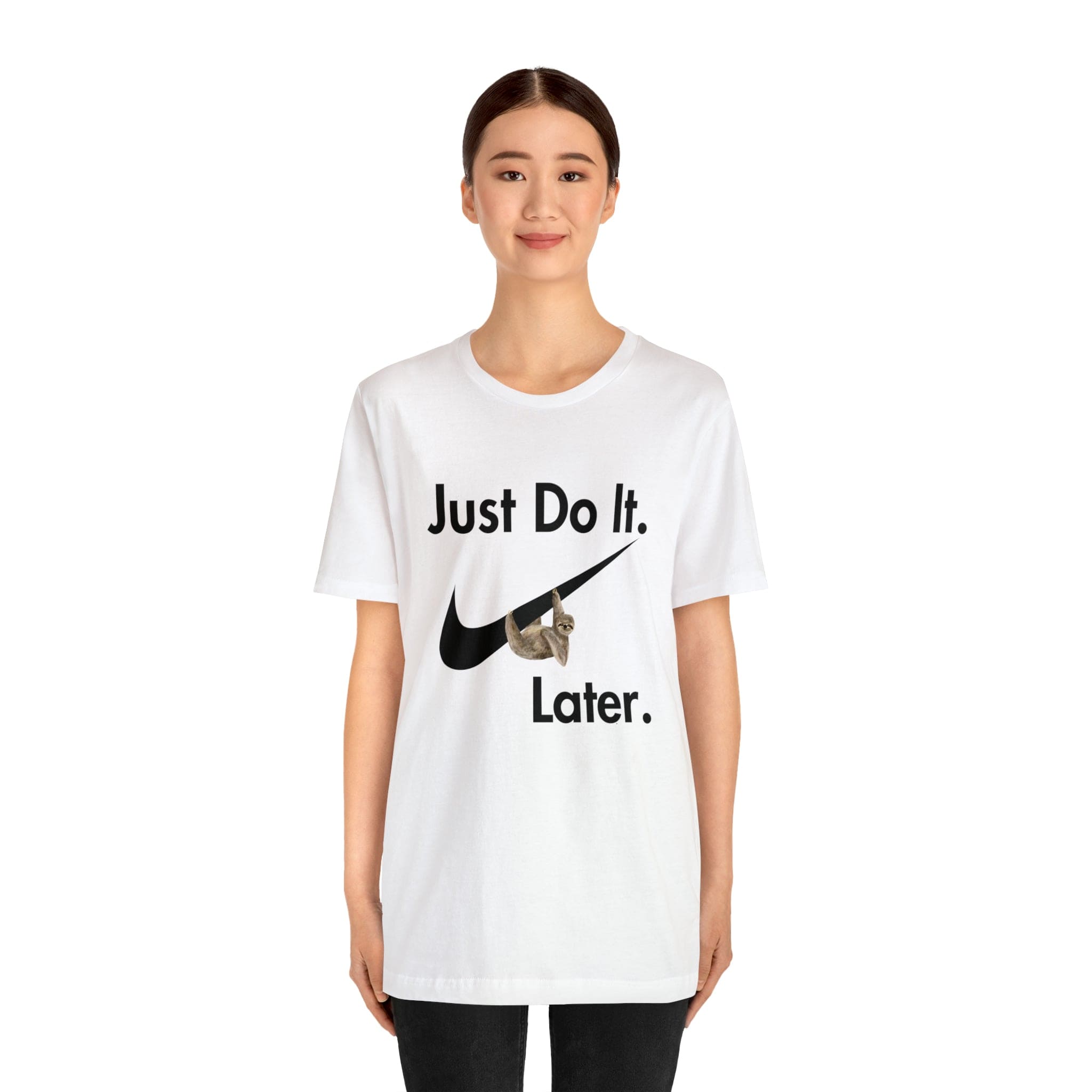 Printify T-Shirt Just Do It later Sloth  - Jersey Short Sleeve Tee