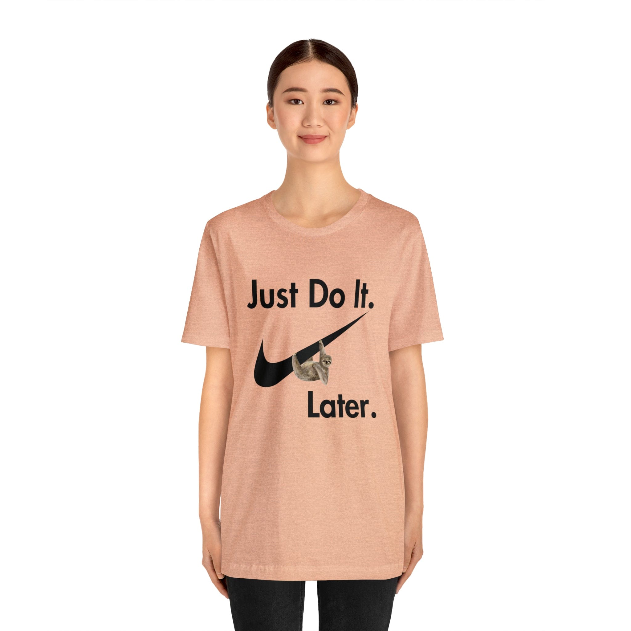 Printify T-Shirt Just Do It later Sloth  - Jersey Short Sleeve Tee