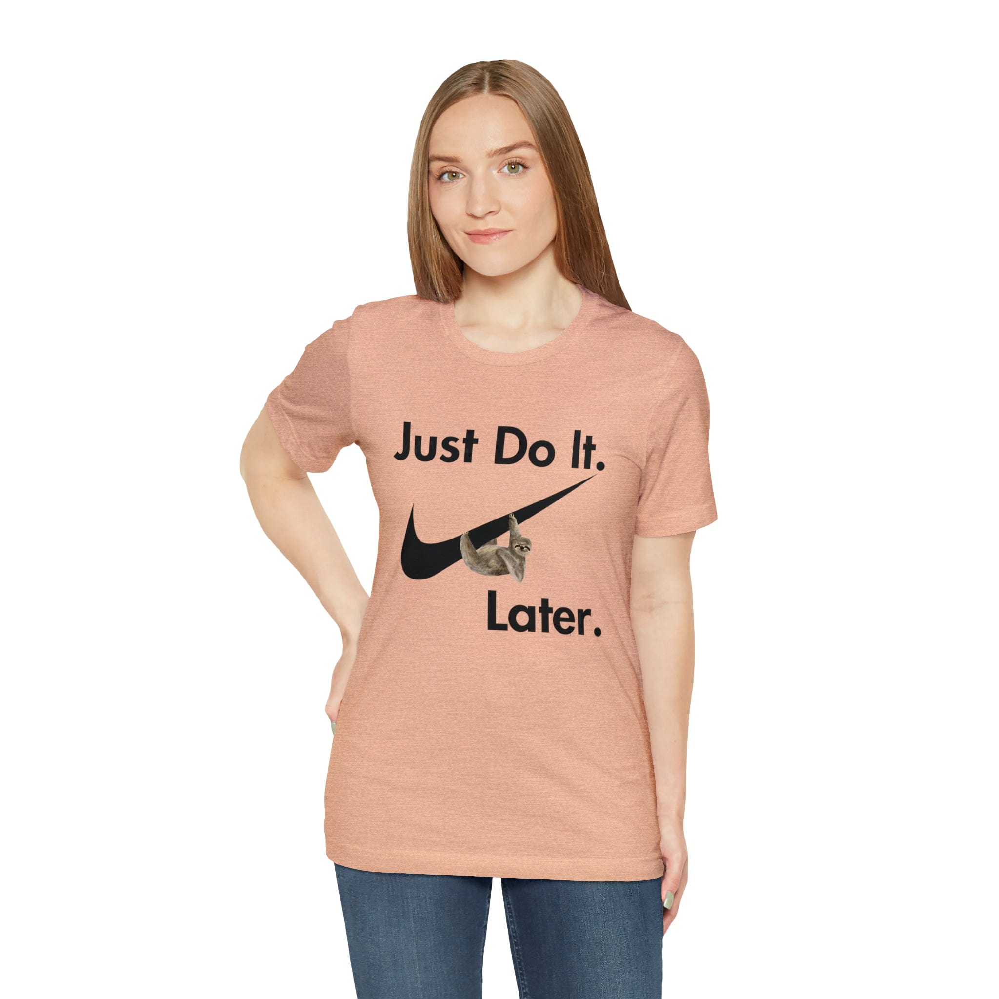 Printify T-Shirt Just Do It later Sloth  - Jersey Short Sleeve Tee