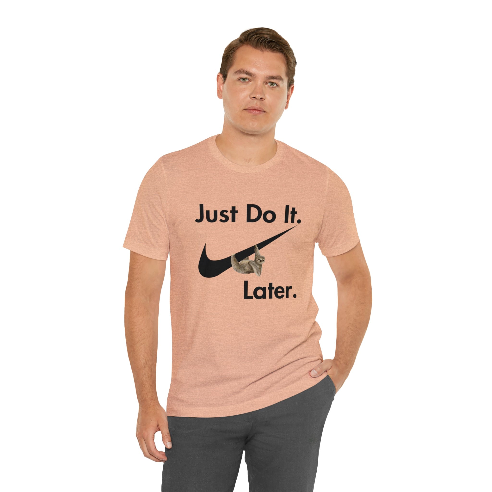 Printify T-Shirt Just Do It later Sloth  - Jersey Short Sleeve Tee