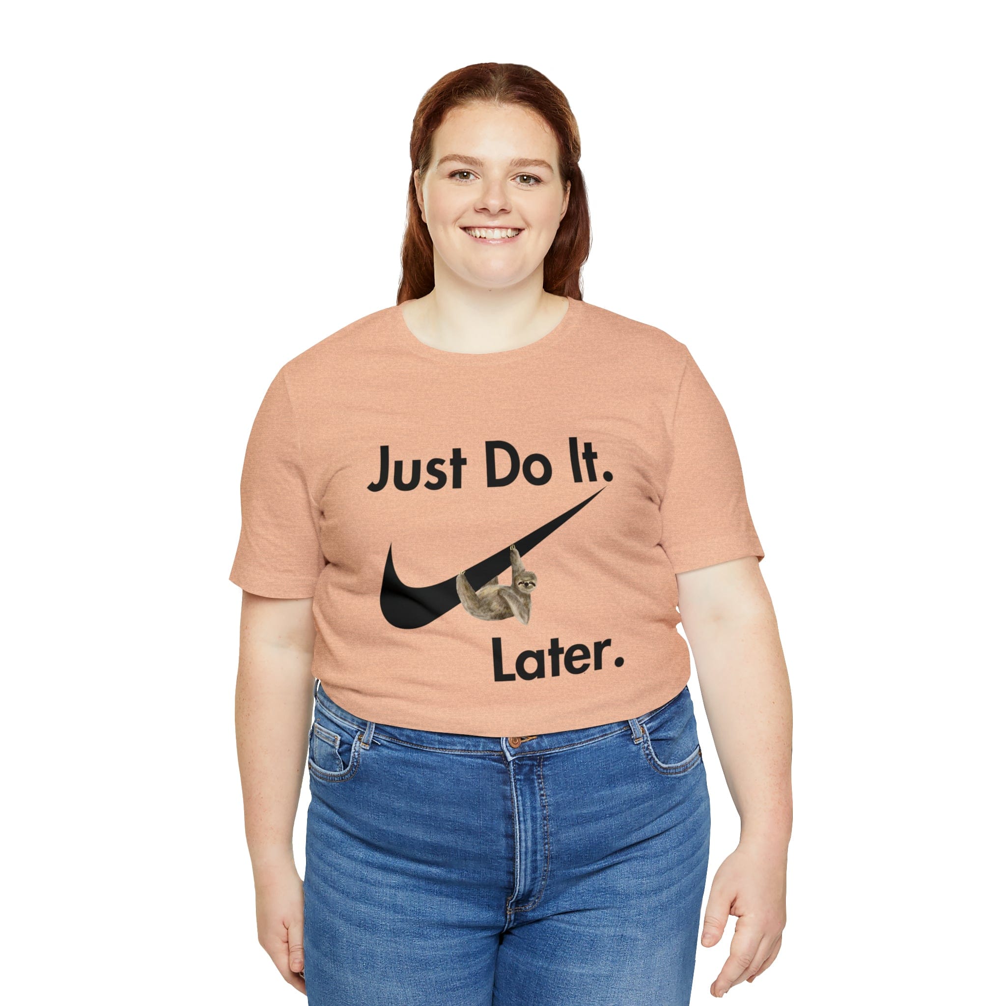 Printify T-Shirt Just Do It later Sloth  - Jersey Short Sleeve Tee