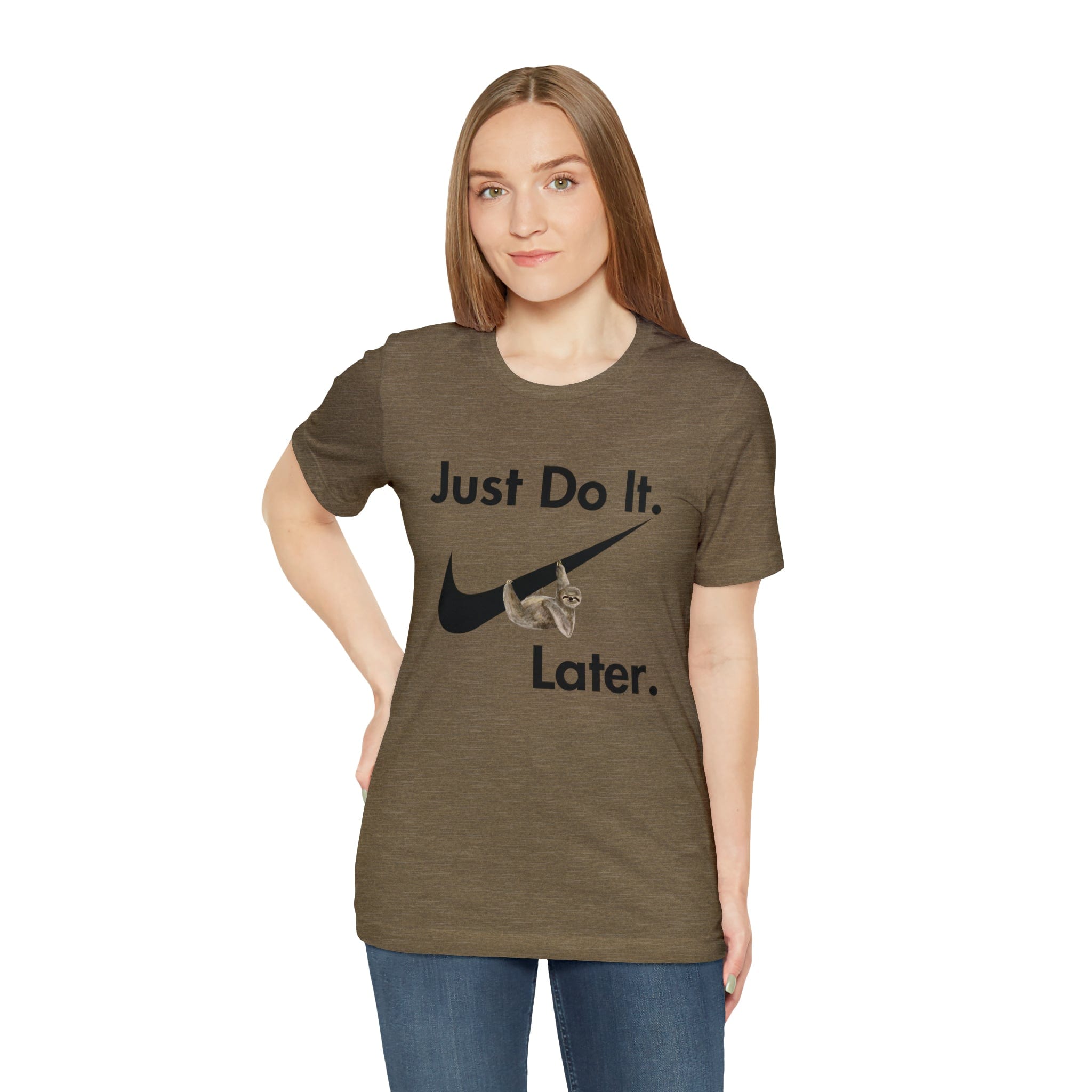 Printify T-Shirt Just Do It later Sloth  - Jersey Short Sleeve Tee