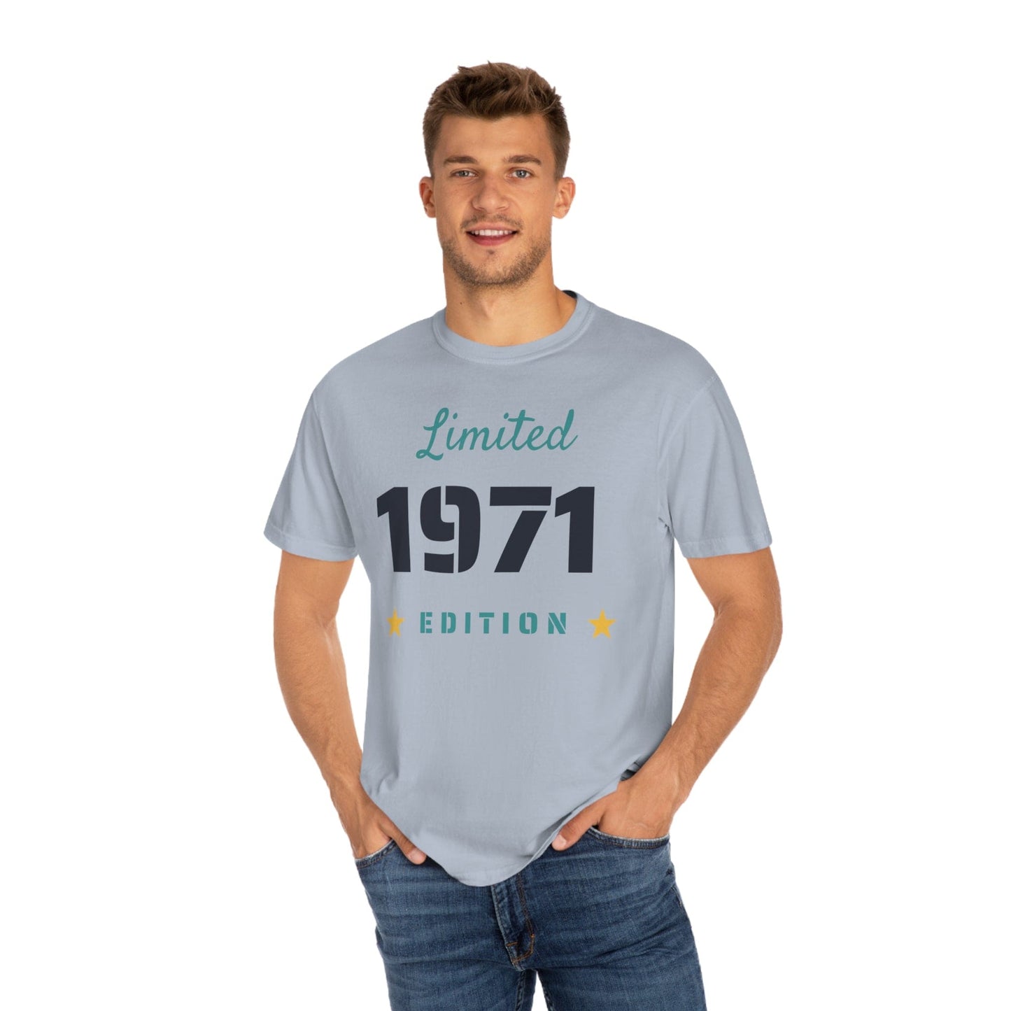 Printify T-Shirt Washed Denim / S Limited Edition Shirt - Customized Year - Unisex Garment-Dyed T-shirt