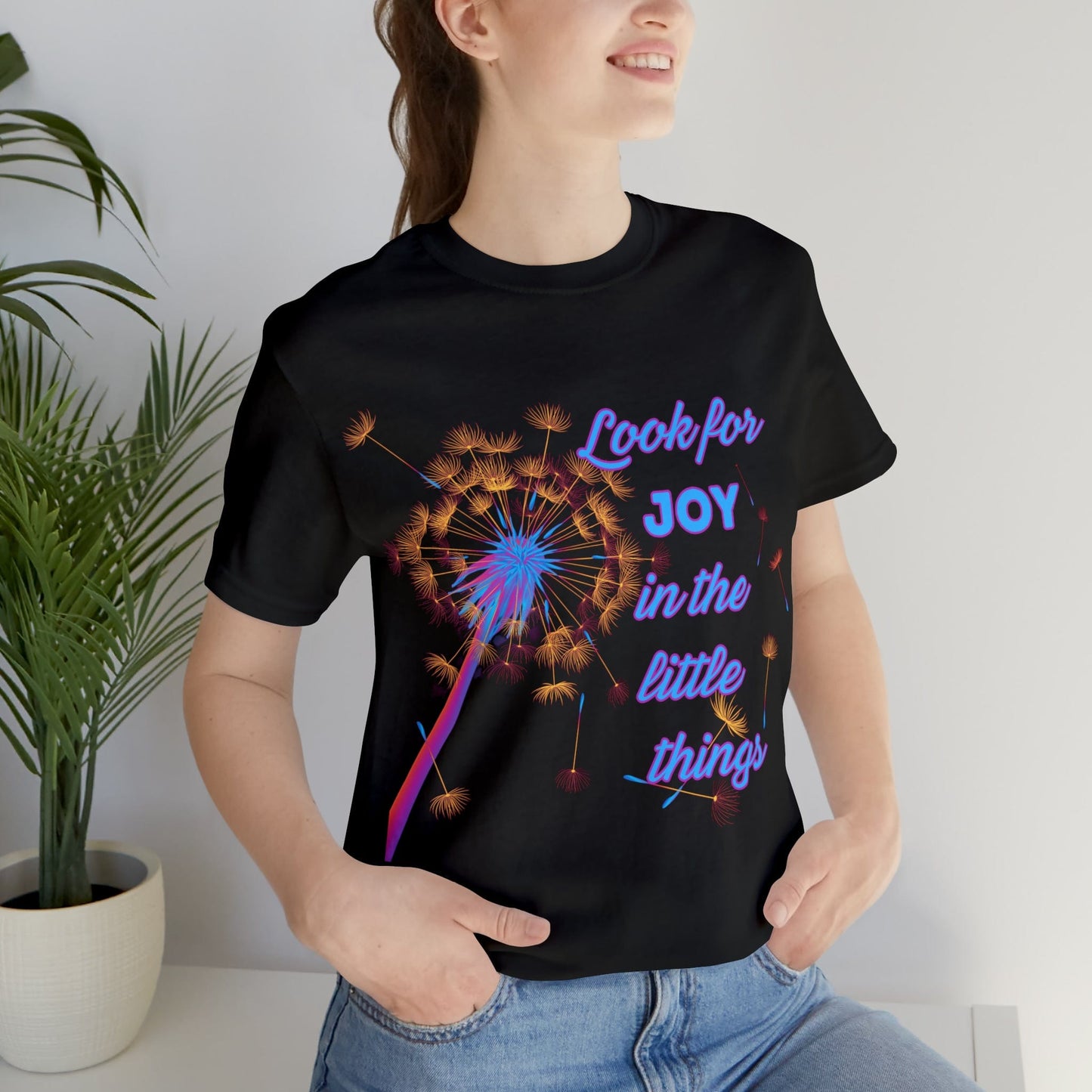 Printify T-Shirt Black / S Look for Joy - Unisex Jersey Short Sleeve Tee