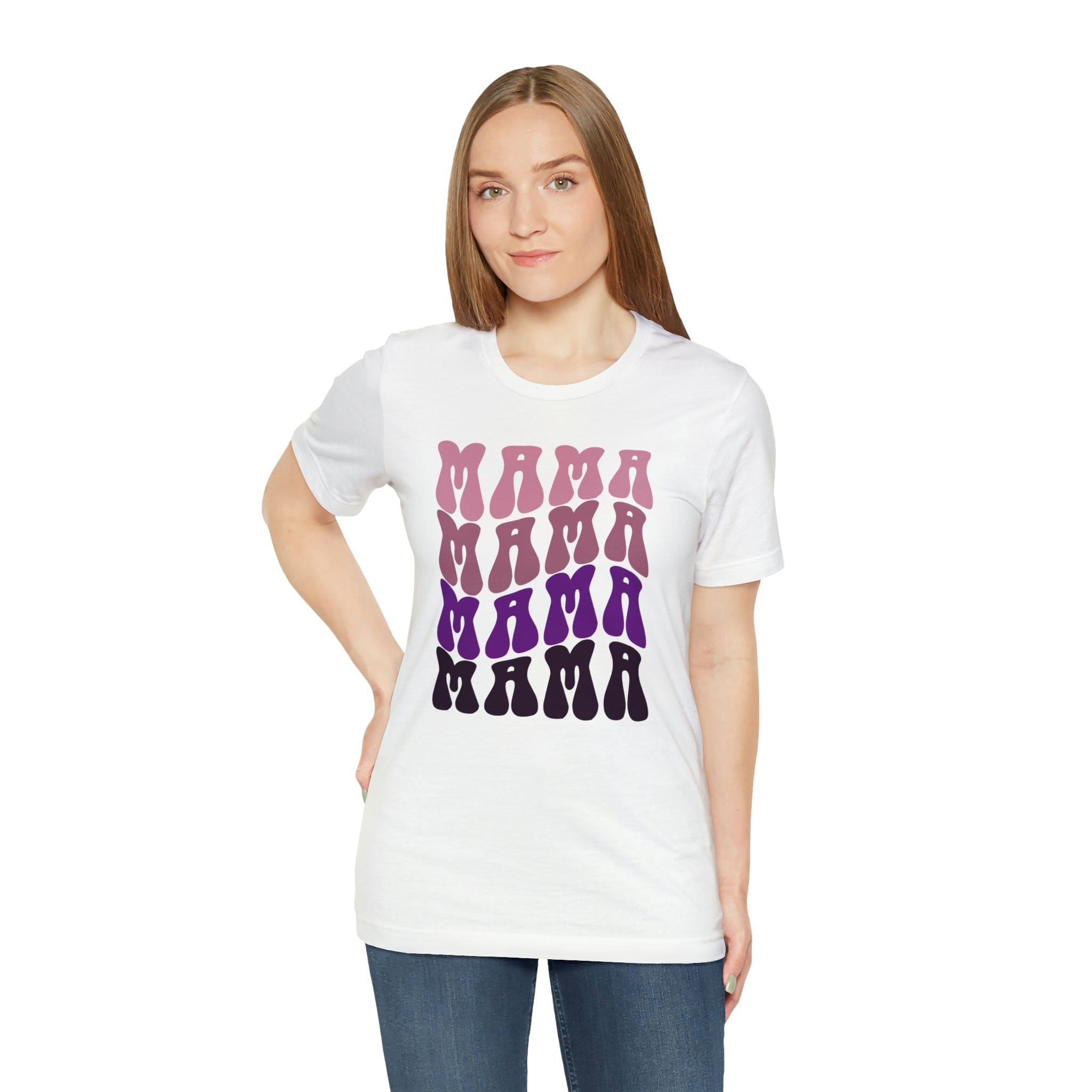 Printify T-Shirt White / S Mama Purple - Unisex Jersey Short Sleeve Tee