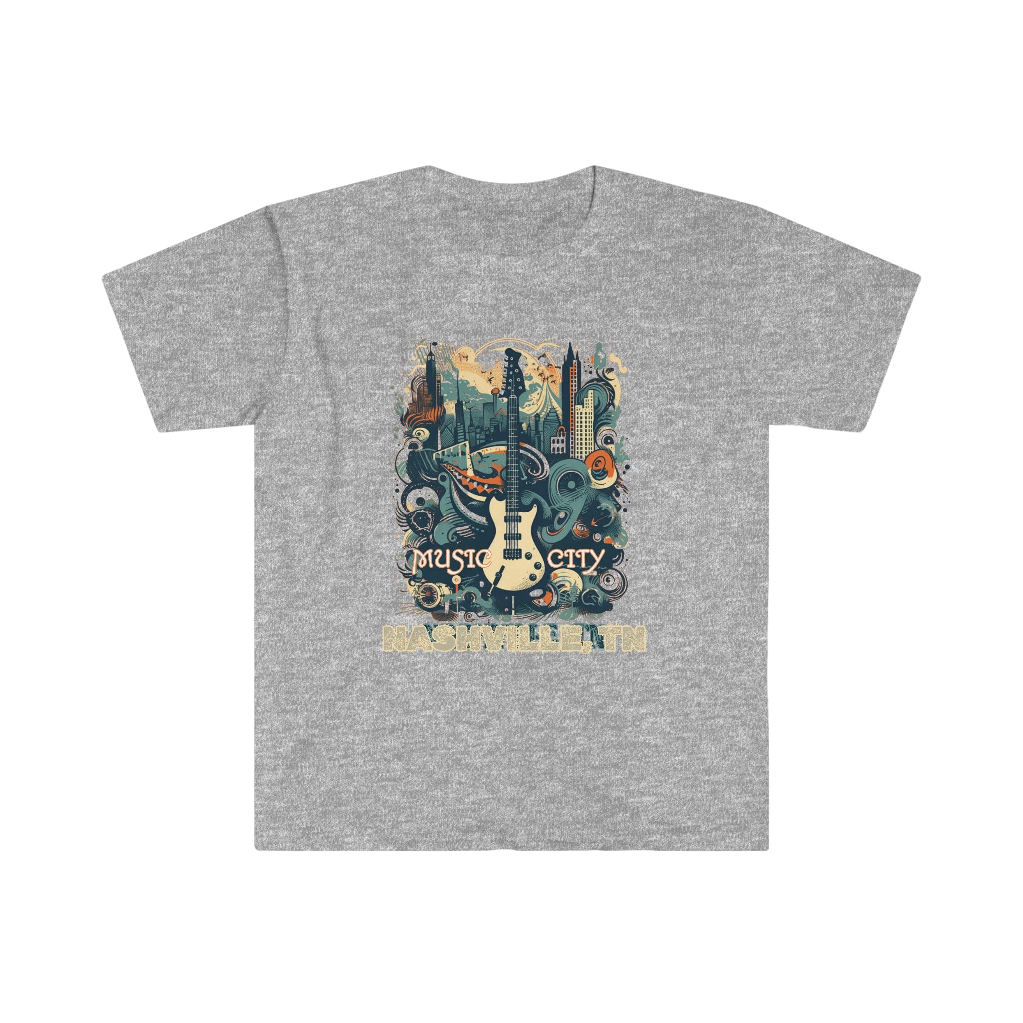 Printify T-Shirt Sport Grey / S Music City - Unisex Softstyle T-Shirt