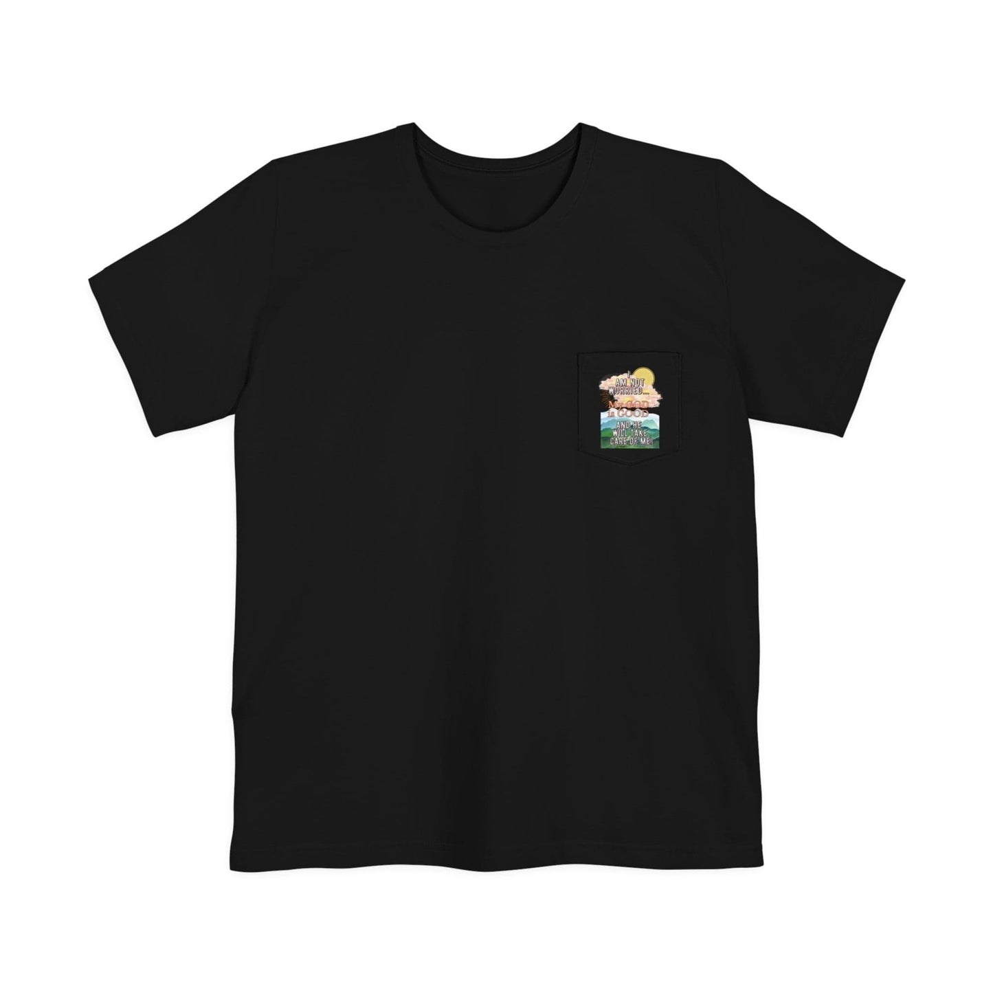 Printify T-Shirt Black / S My God will take Care of Me - Unisex Pocket Tee