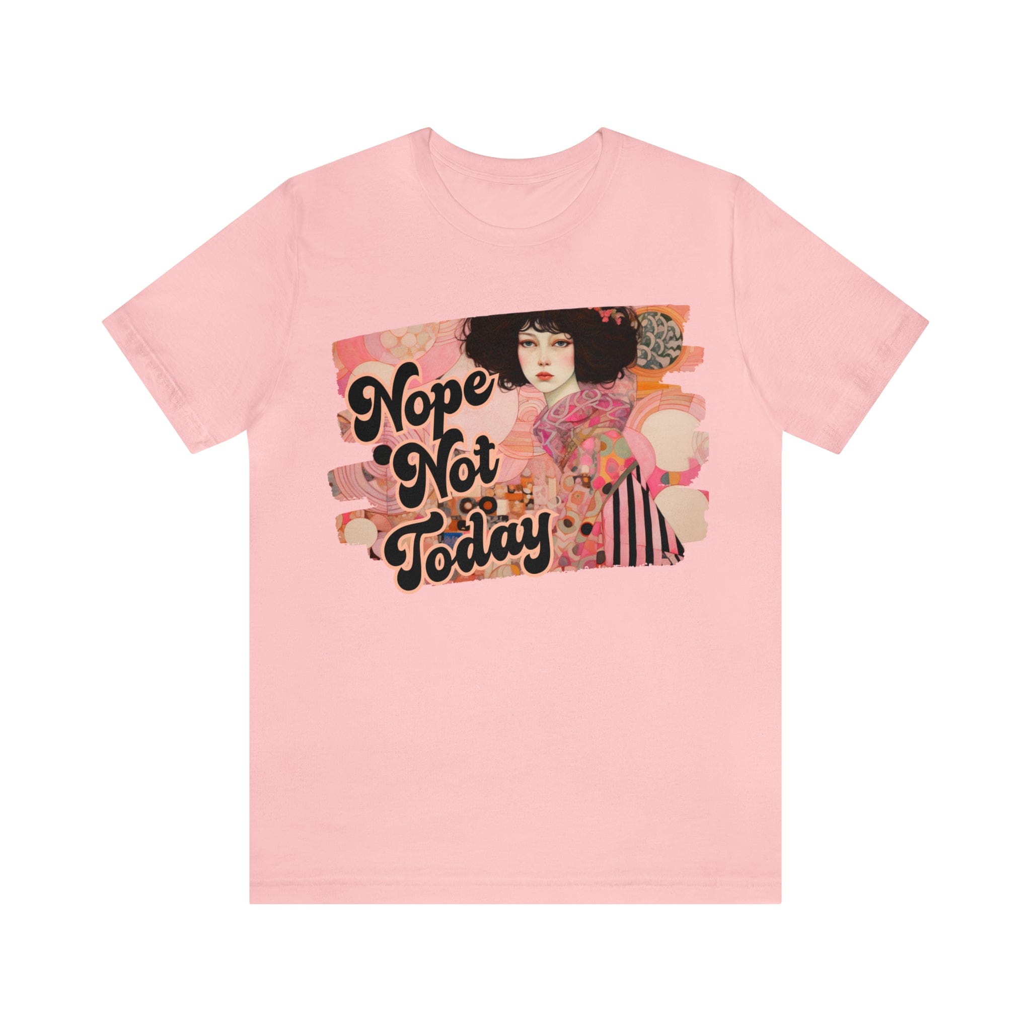 Printify T-Shirt Pink / S Nope Not Today - Jersey Short Sleeve Tee