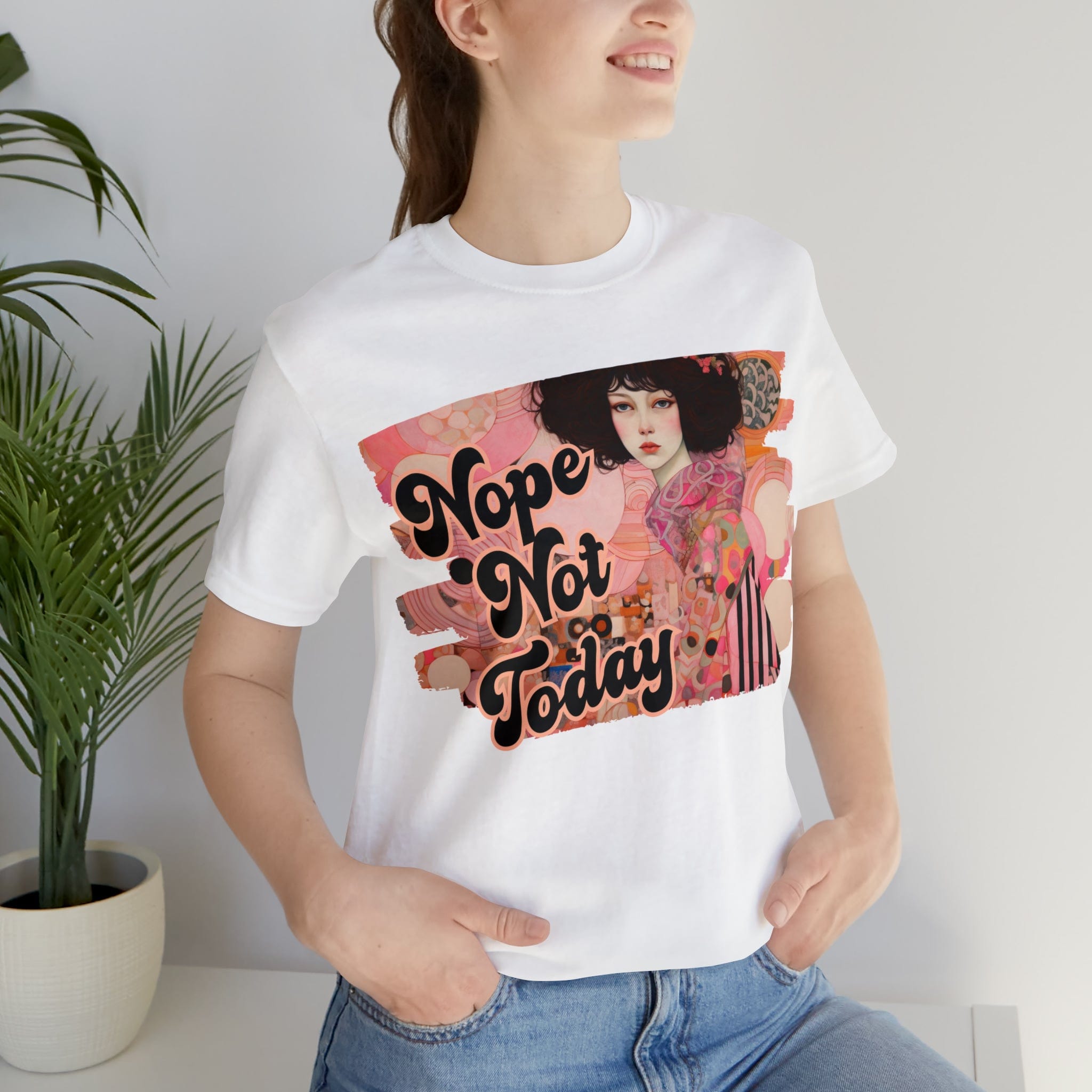 Printify T-Shirt Nope Not Today - Jersey Short Sleeve Tee