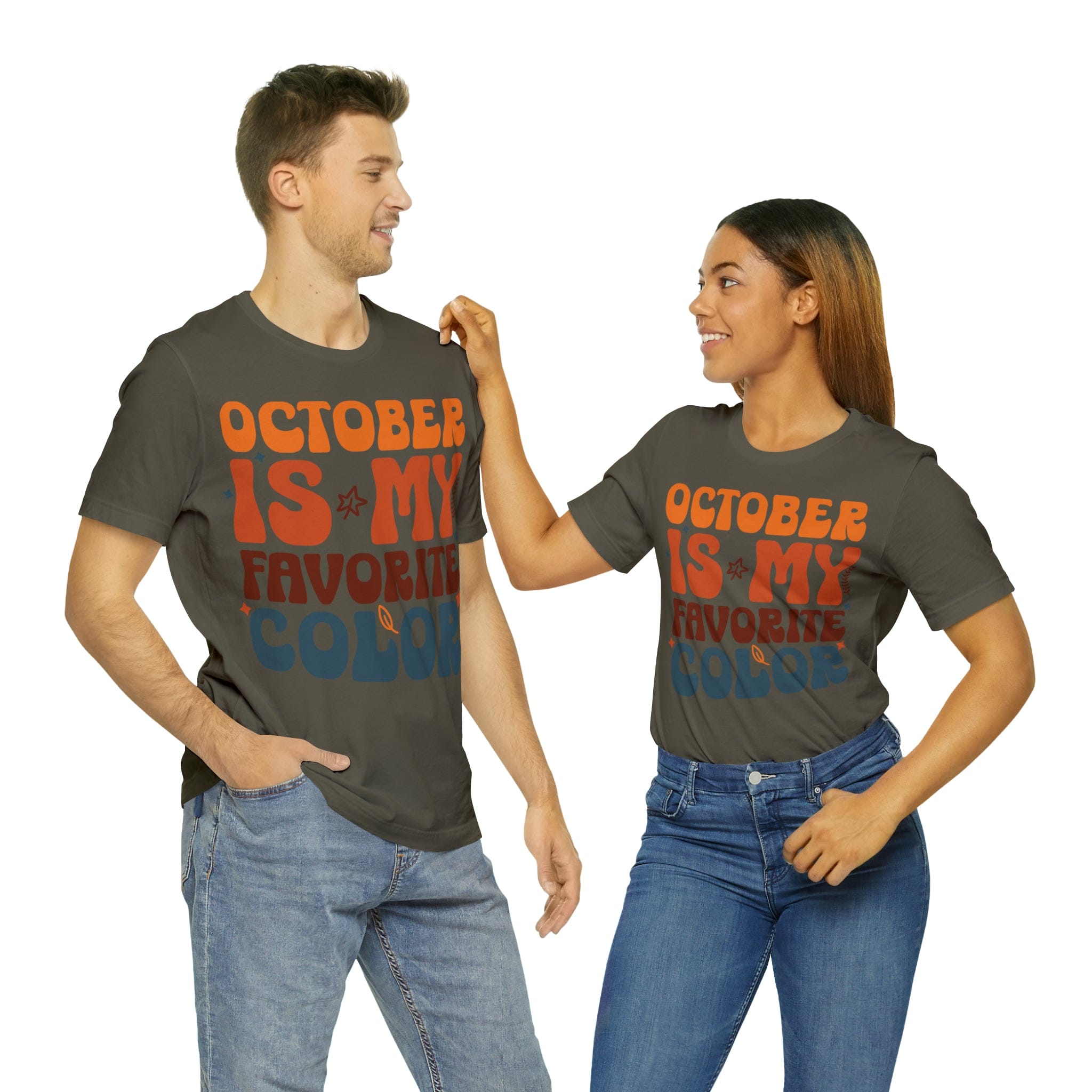 Printify T-Shirt Army / S October is my Favorite Color - Jersey Short Sleeve Tee