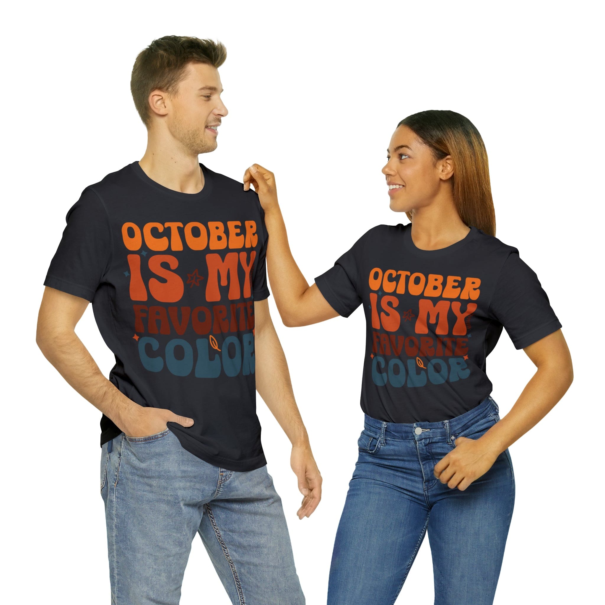 Printify T-Shirt Dark Grey / S October is my Favorite Color - Jersey Short Sleeve Tee