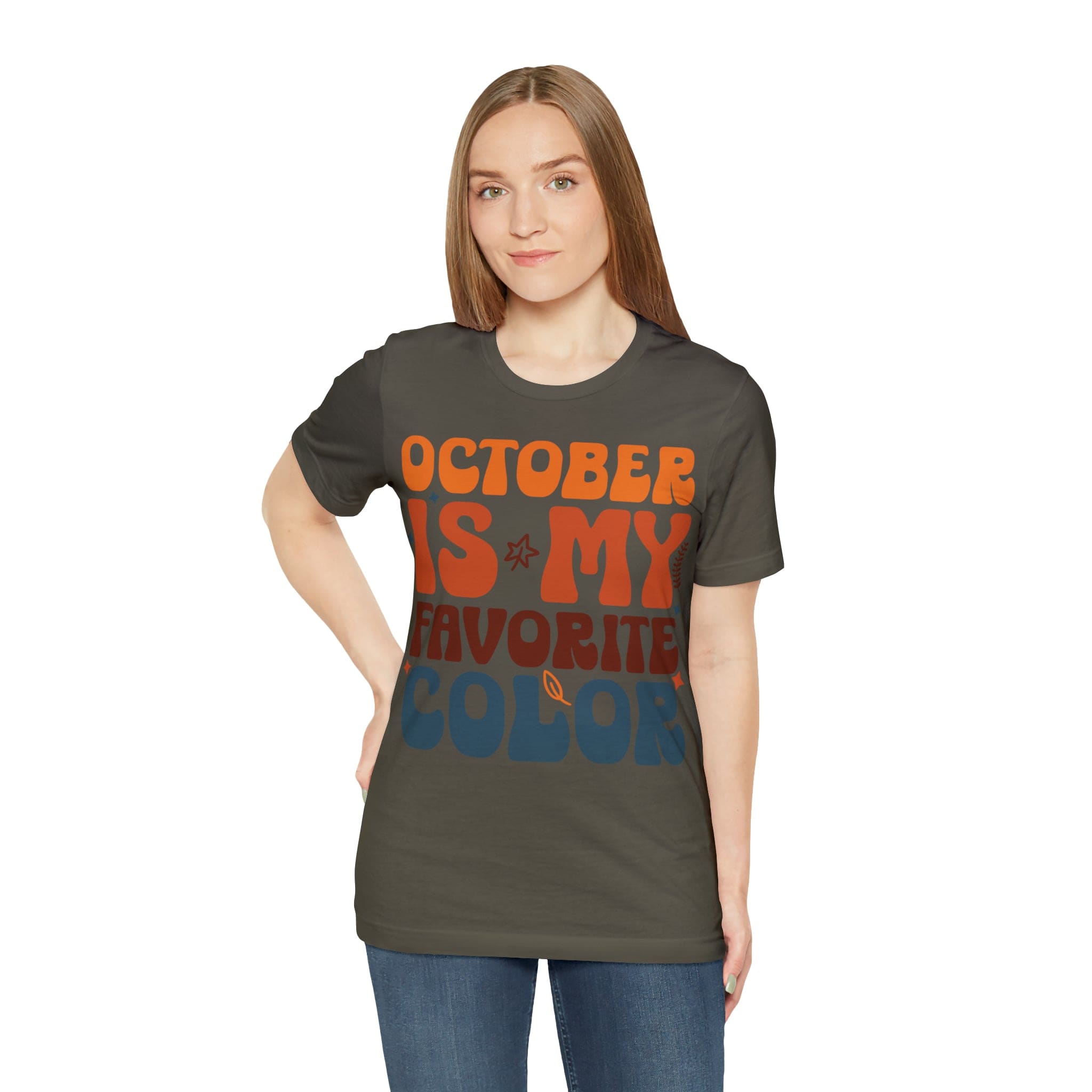 Printify T-Shirt October is my Favorite Color - Jersey Short Sleeve Tee
