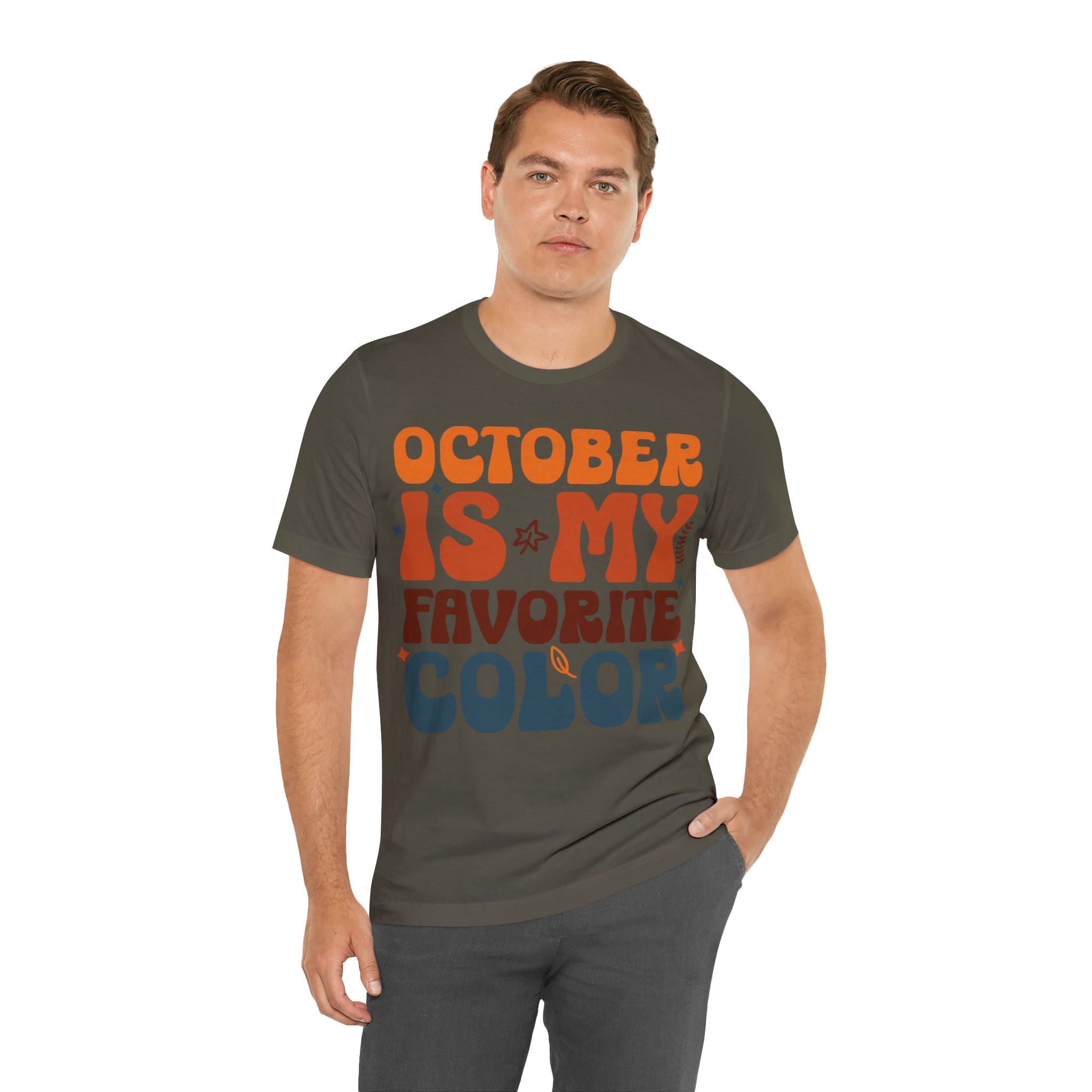 Printify T-Shirt October is my Favorite Color - Jersey Short Sleeve Tee