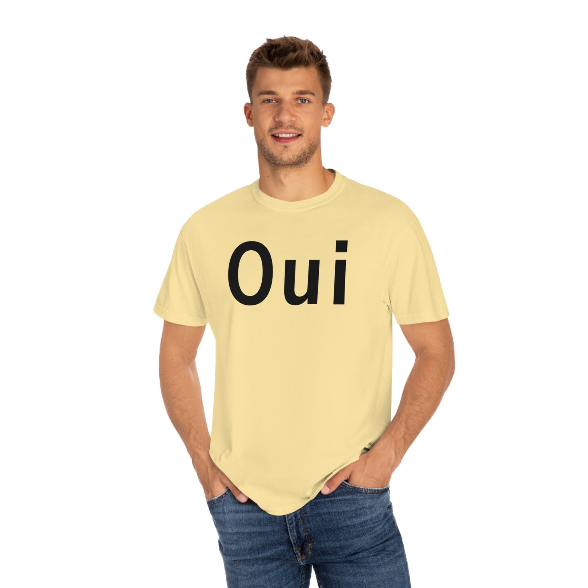 Printify T-Shirt Butter / S Oui - Unisex Garment-Dyed T-shirt