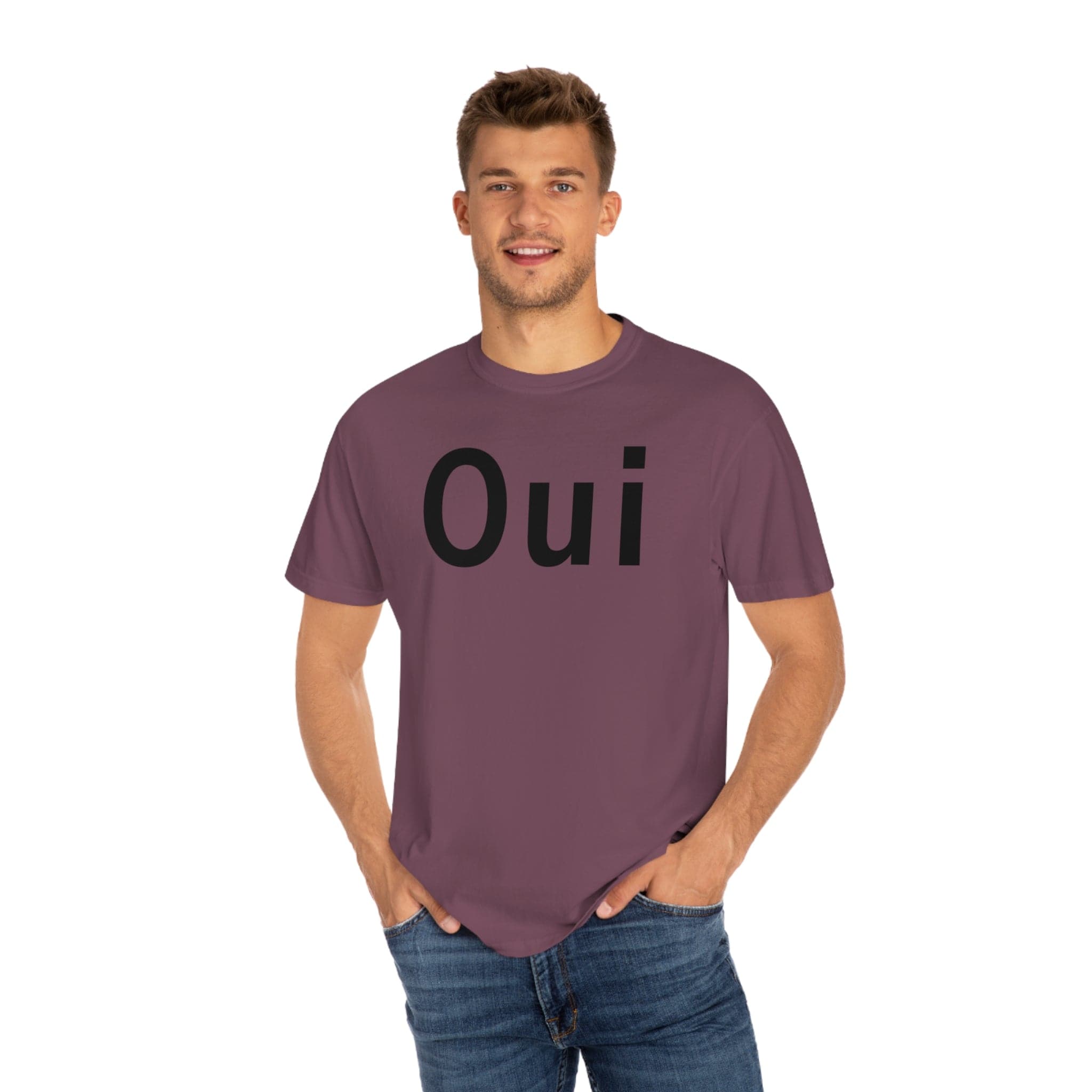 Printify T-Shirt Vineyard / S Oui - Unisex Garment-Dyed T-shirt