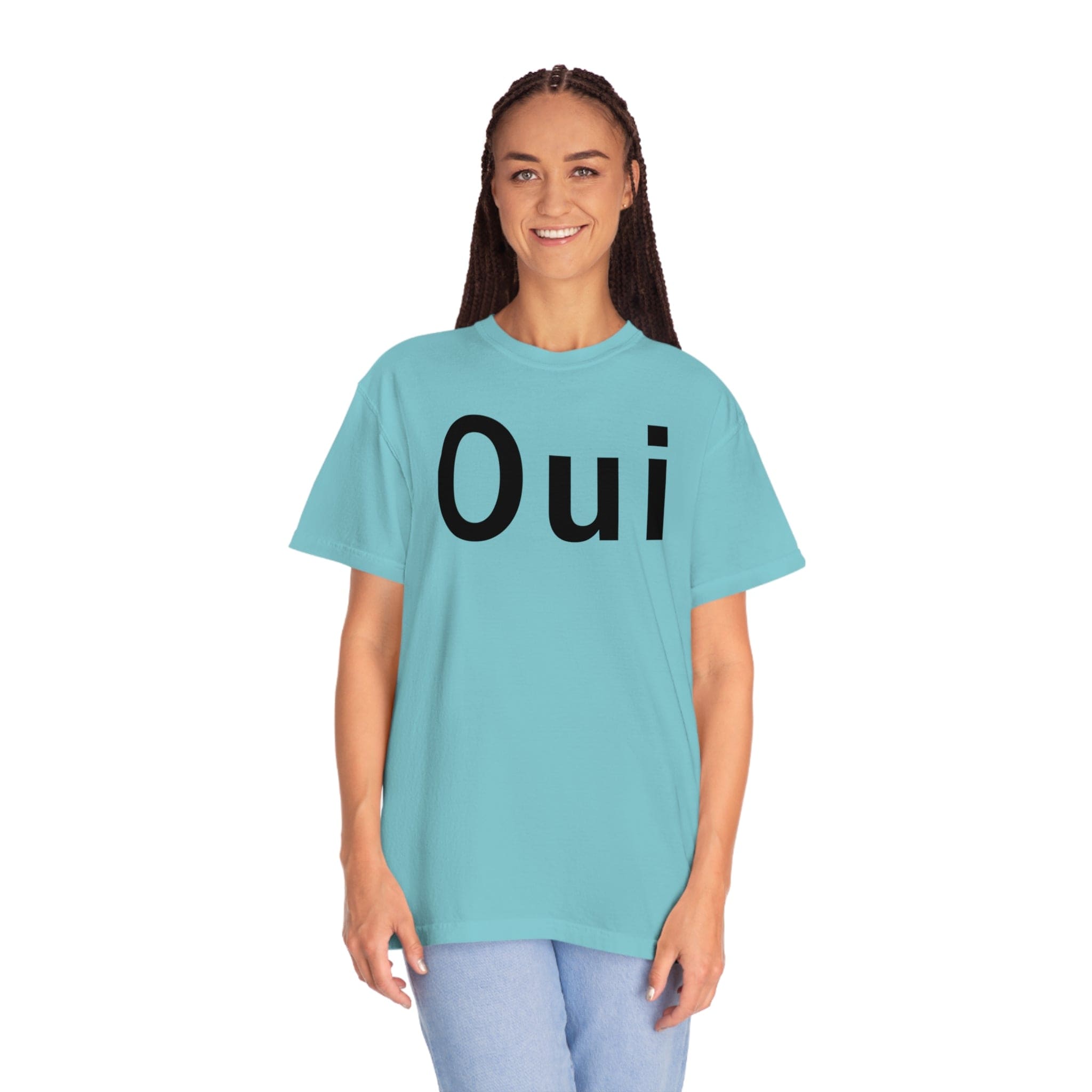 Printify T-Shirt Oui - Unisex Garment-Dyed T-shirt