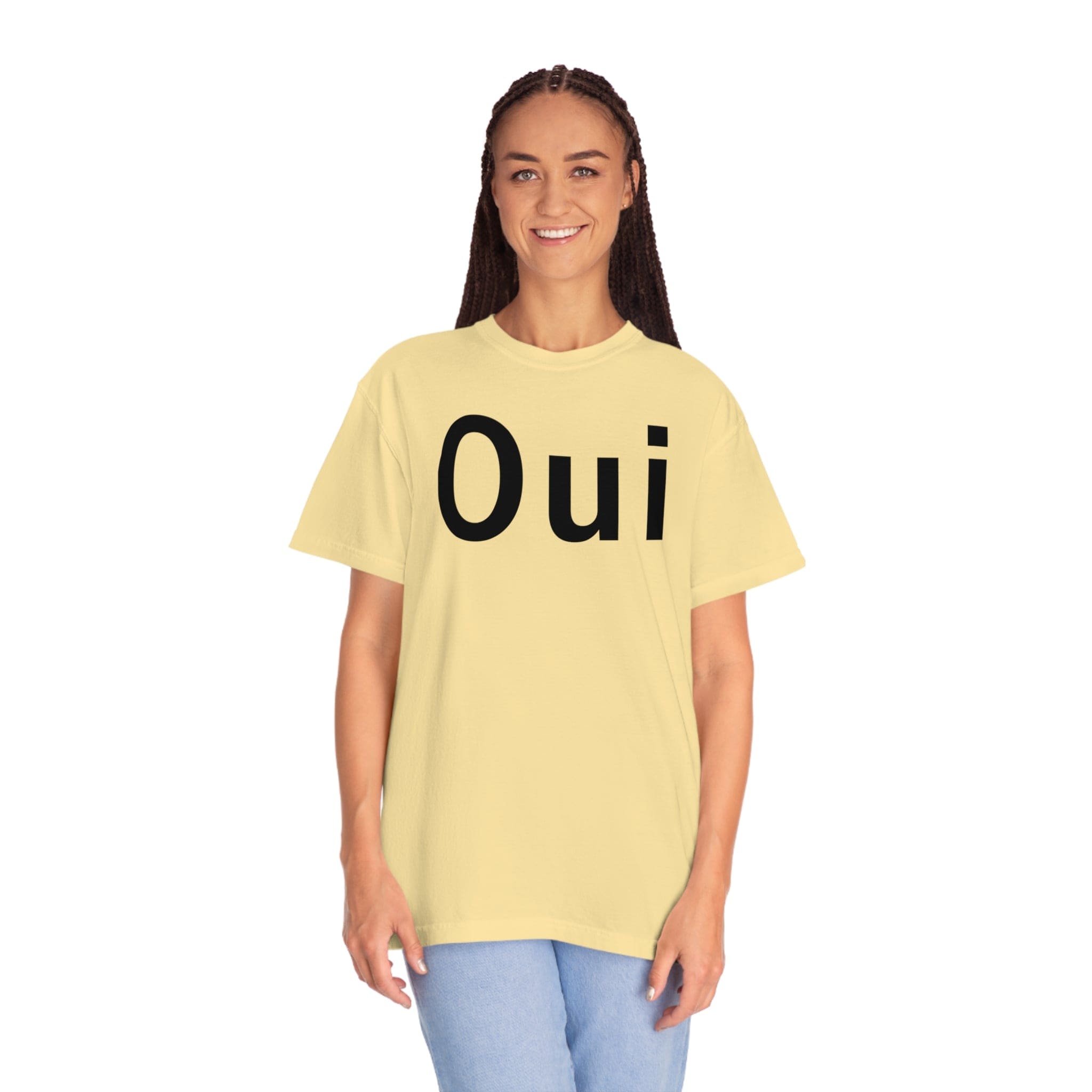 Printify T-Shirt Oui - Unisex Garment-Dyed T-shirt