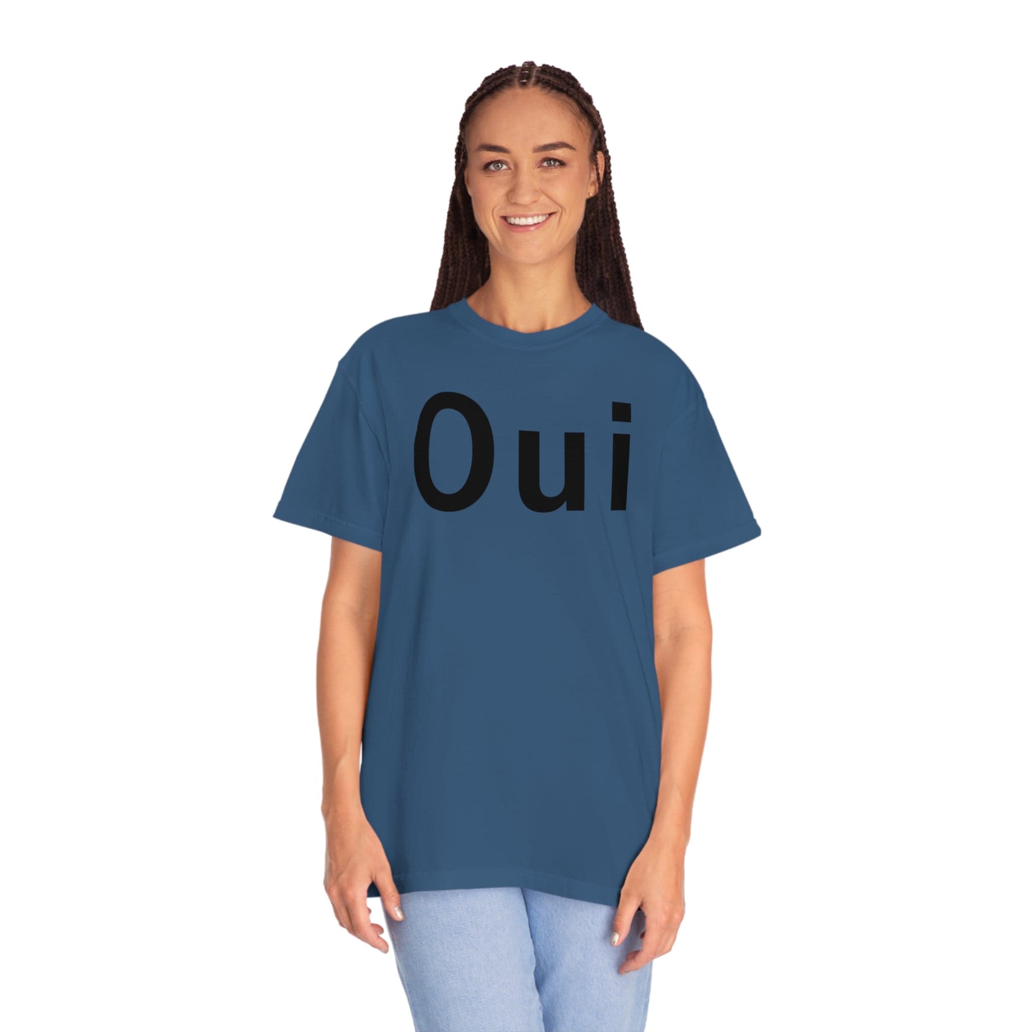 Printify T-Shirt Oui - Unisex Garment-Dyed T-shirt