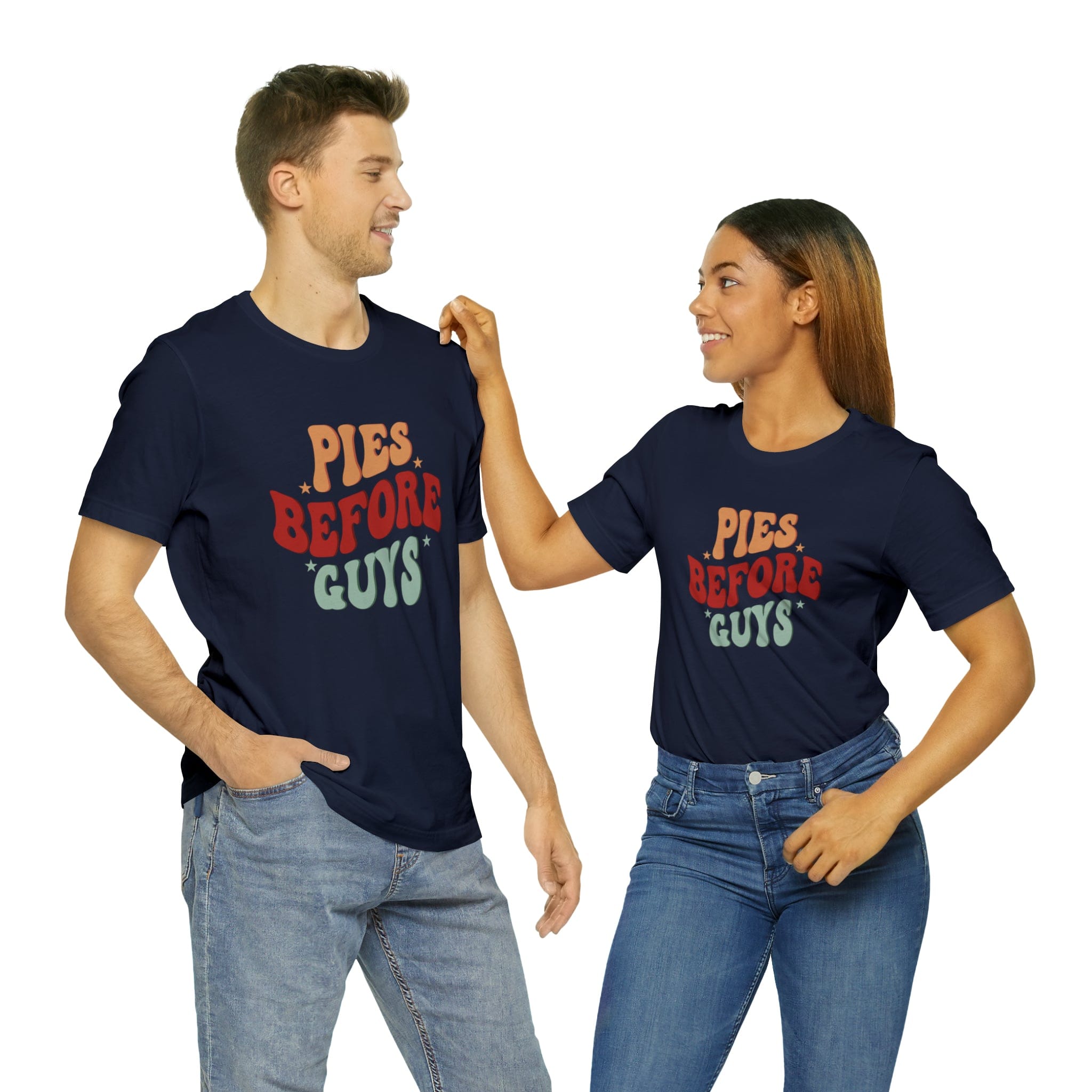 Printify T-Shirt Pies before Guys - Jersey Short Sleeve Tee