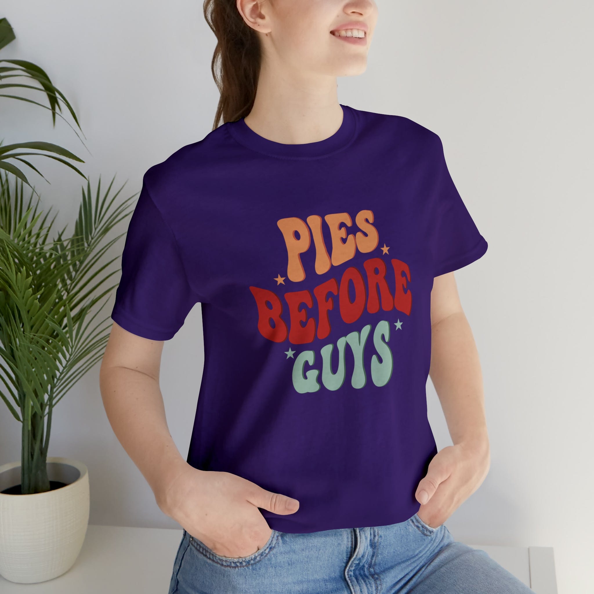 Printify T-Shirt Pies before Guys - Jersey Short Sleeve Tee