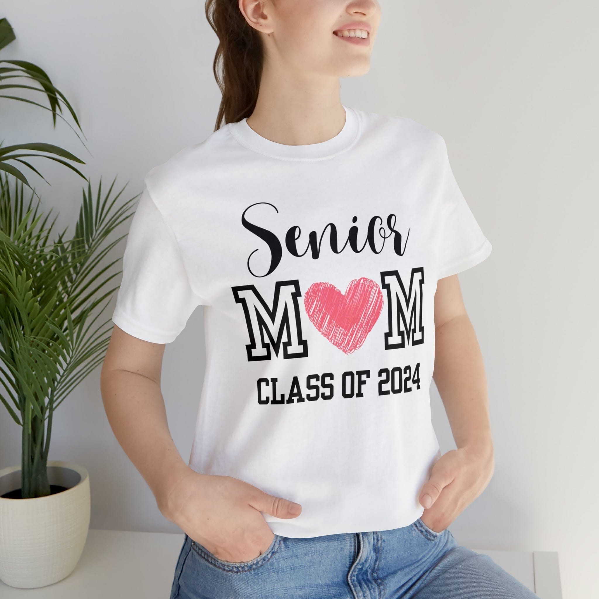 Printify T-Shirt White / S Senior Mom Class of 2024 - Jersey Short Sleeve Tee