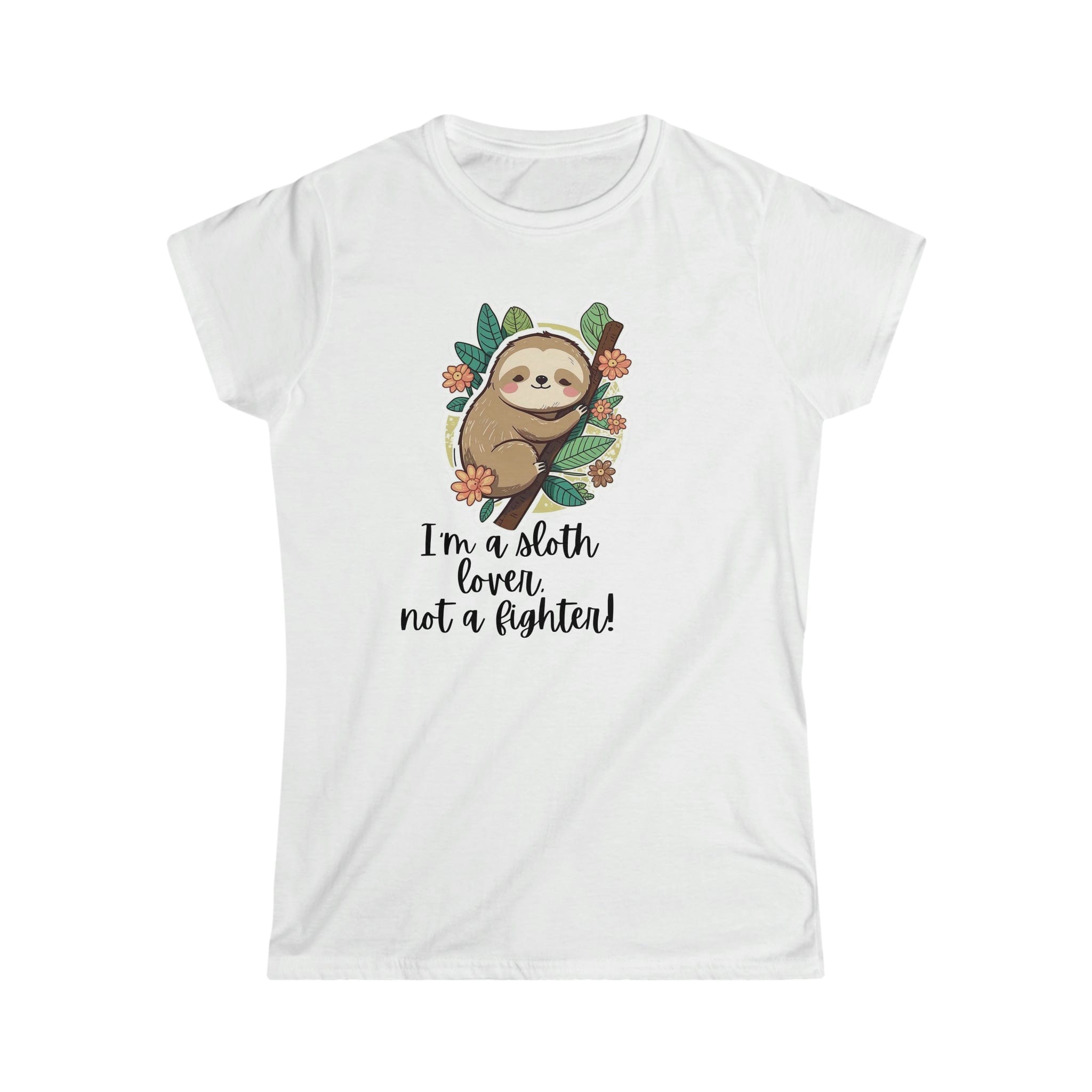 Printify T-Shirt White / S Sloth Lover Women's Softstyle Tee - S-2XL