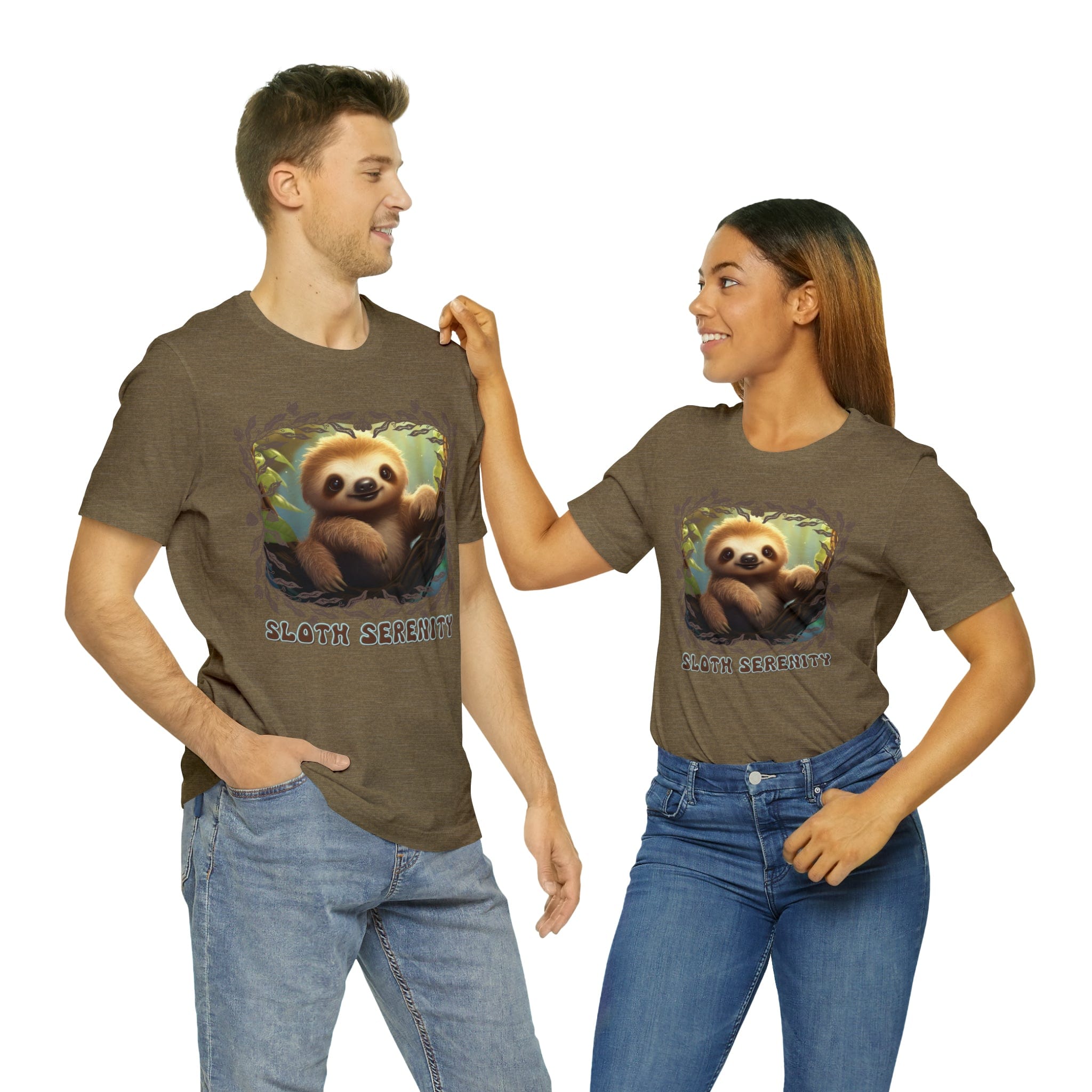 Printify T-Shirt Heather Olive / S Sloth Serenity - Jersey Short Sleeve Tee