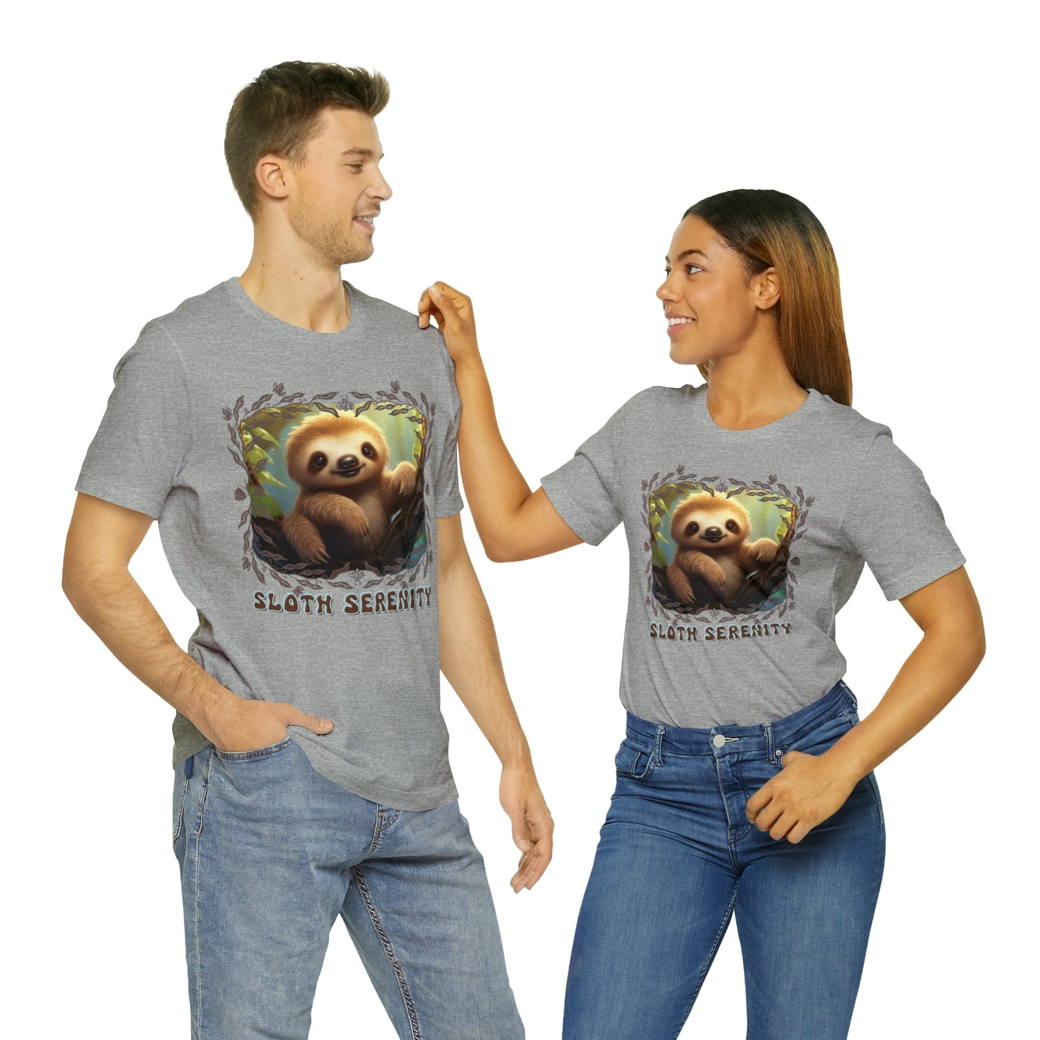 Printify T-Shirt Athletic Heather / S Sloth Serenity - Jersey Short Sleeve Tee