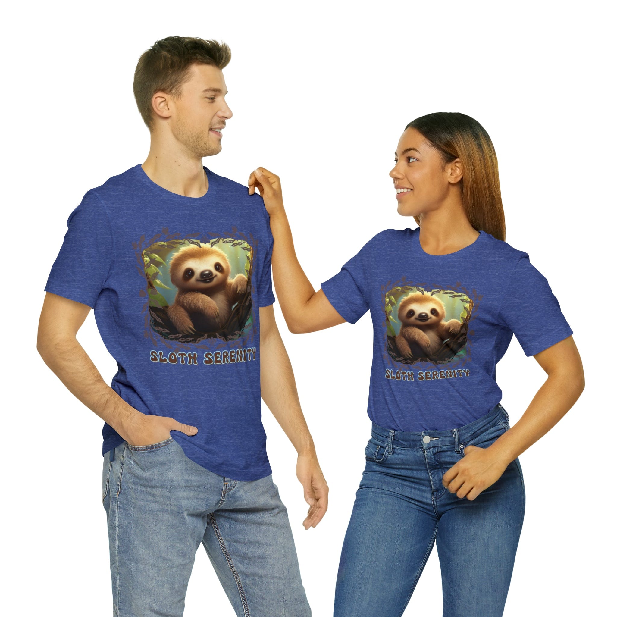 Printify T-Shirt Heather True Royal / M Sloth Serenity - Jersey Short Sleeve Tee