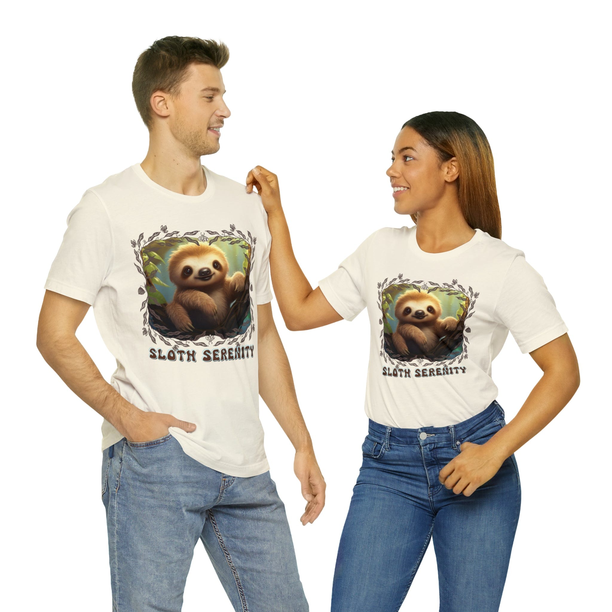 Printify T-Shirt Natural / XL Sloth Serenity - Jersey Short Sleeve Tee